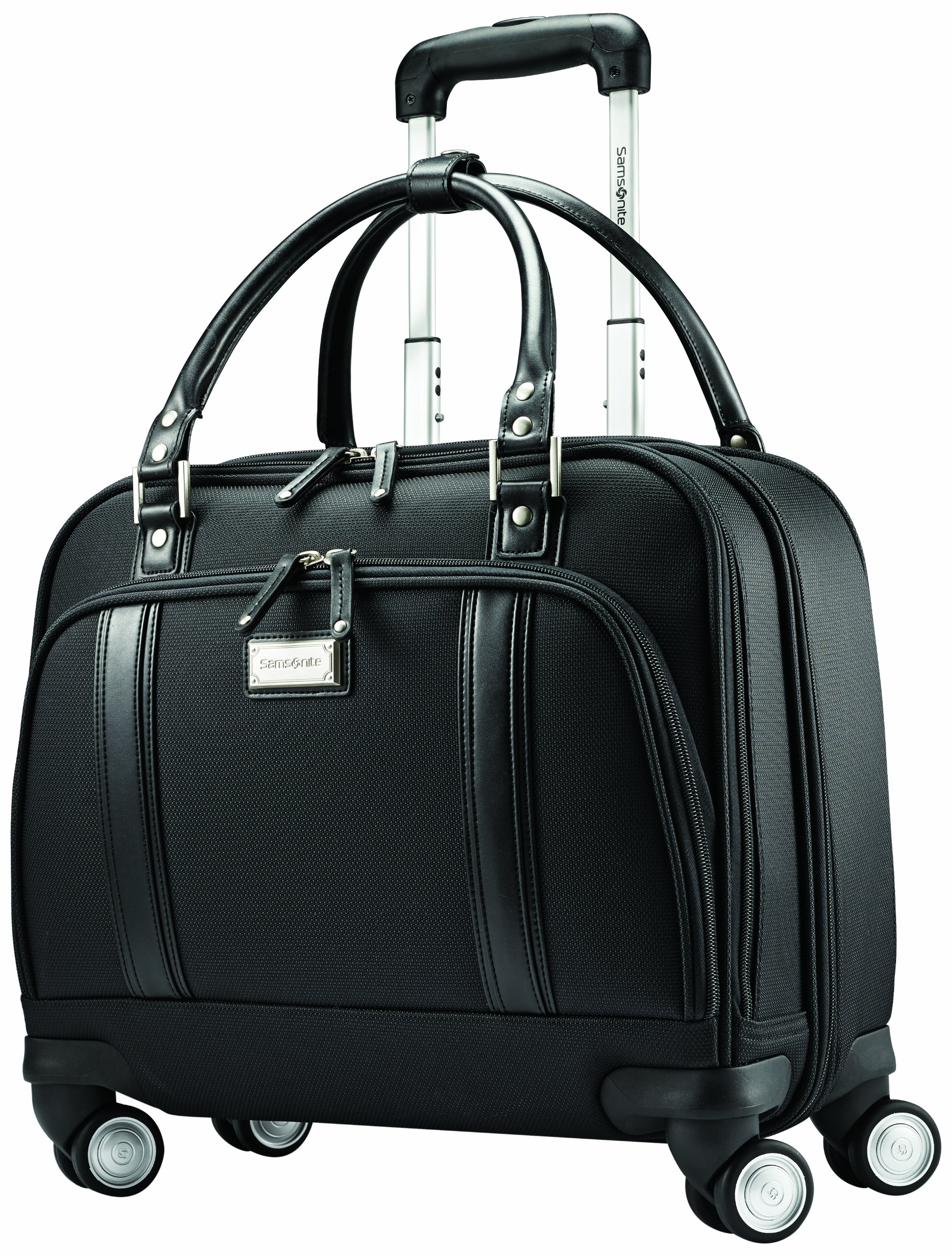 Samsonite Women's Black Spinner Mobile Office Luggage - Lightweight Carry-On Suitcase for Business Travel & Work Trips