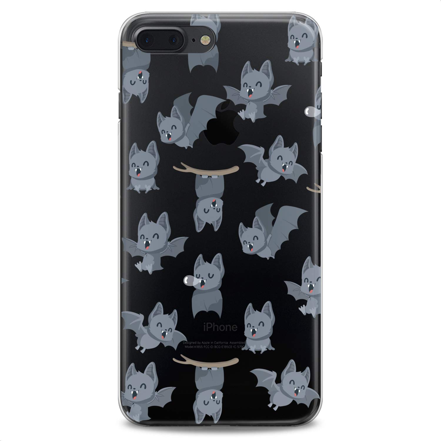 Funny Bats Print Cute Flexible Silicone Phone Case Compatible with iPhone 14/13/12/11/X/8/7/SE/6s/5 - Slim Clear Protective Cover with Kawaii Animal Design for Women & Girls - Perfect for Daily Use, School, Work and Gift Giving