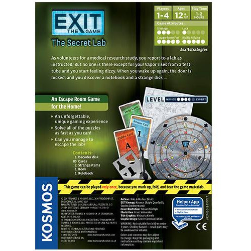 Exit: The Secret Lab - Escape Room Board Game for Adults & Teens | Family Game Night & Team Building Activity