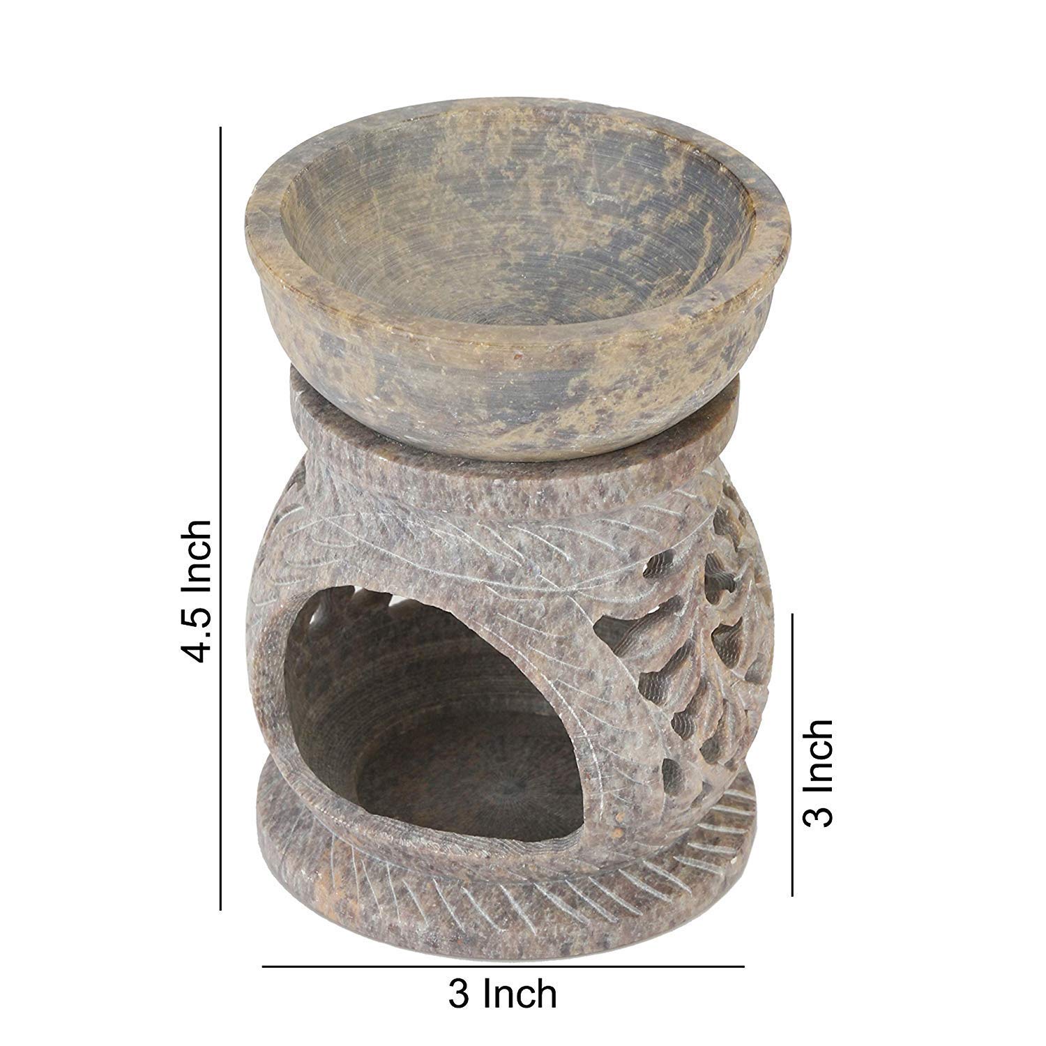 Marble Soapstone Incense Stick Holder & Candle Burner - Aroma Diffuser for Essential Oils & Tea Lights | Home Meditation, Yoga Studio Decor, Spa Relaxation Gift