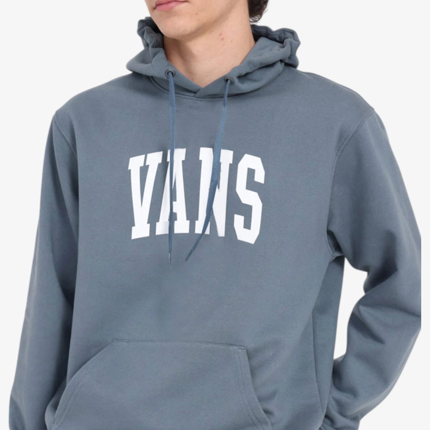 Vans Classic Arch Logo Hoodie - Blue Gray Pullover Sweatshirt for Men & Women | Casual Streetwear, Loungewear, and Everyday Comfort