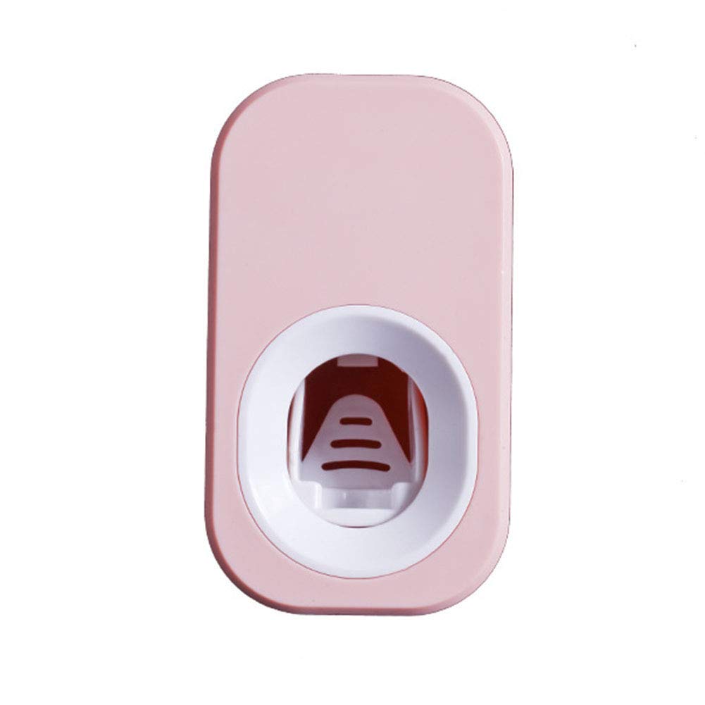 Wall Mounted Toothpaste Dispenser & Toothbrush Holder Set - Space Saving Bathroom Organizer with No Mess Squeeze Design, Pink (Perfect for Small Bathrooms, RVs, Dorm Rooms & Travel)