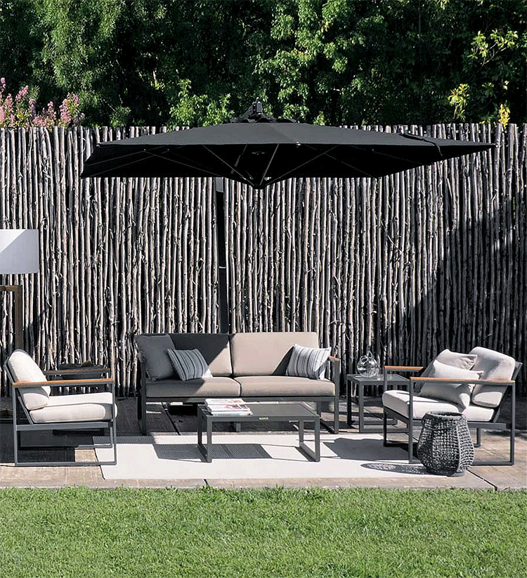Premium OAHU CONRAD Outdoor Sofa Set - Solid Teak Wood Patio Furniture for Garden, Poolside & Courtyard - Weather-Resistant Luxury Outdoor Seating for Relaxation & Entertainment