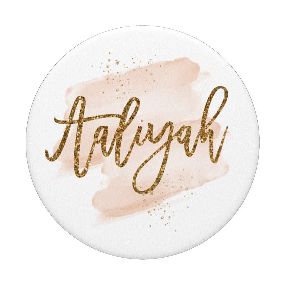 Personalized Girls Name Aaliyah Gift - Faux Gold Trendy Script PopSocket PopGrip | Swappable Phone & Tablet Grip for Everyday Use, School, and Travel