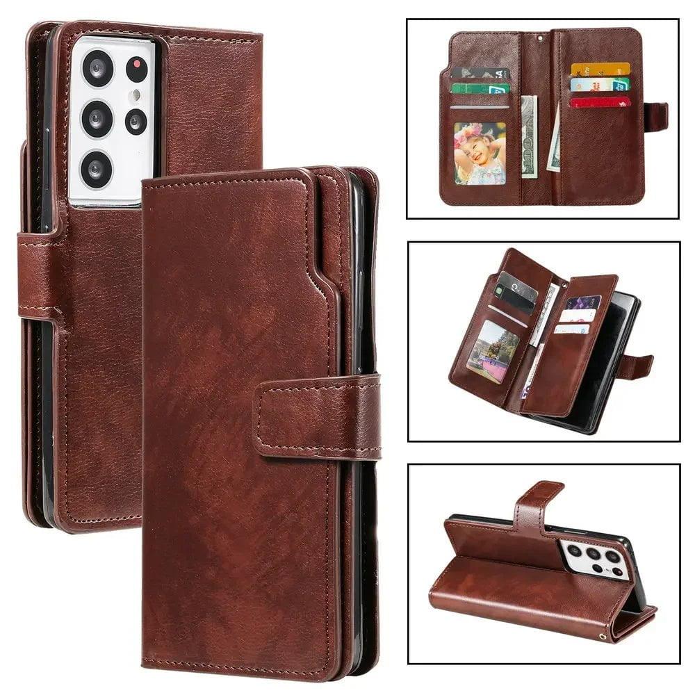 Samsung Galaxy S24 Flip Wallet Book Leather Case - Premium Protective Cover with Card Slots for Daily Use & Travel