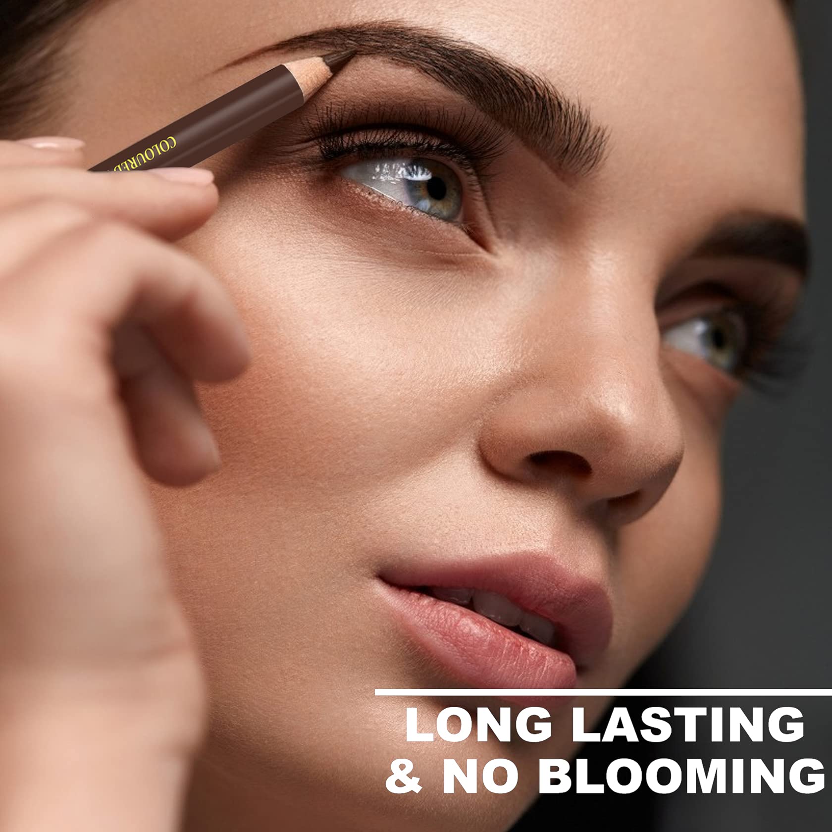 Waterproof Eyebrow Pencil Set - 12Pcs Microblading Kit with Stencil & Tools for Marking, Filling & Outlining | Perfect for Salon, Home Use & Professional Makeup Artists