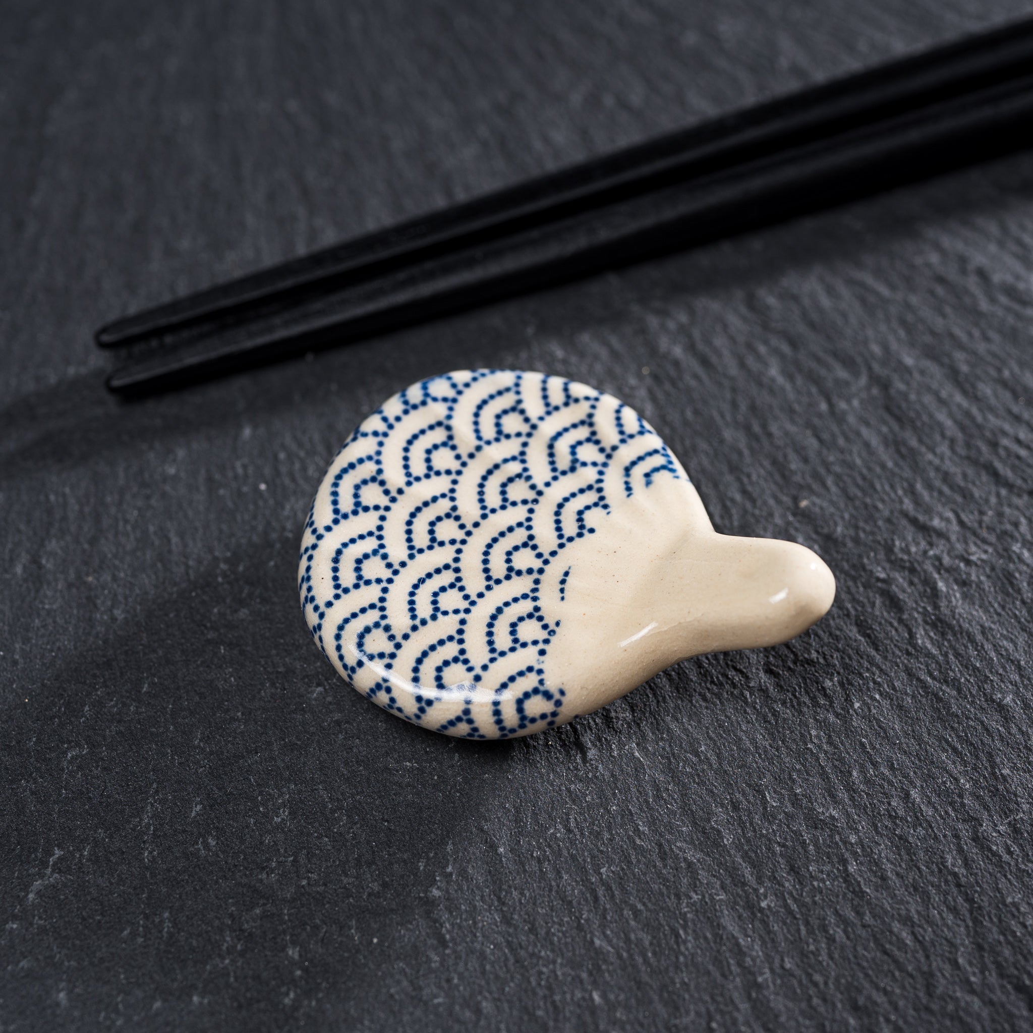 Japanese Fan Chopstick Rest - Traditional Handmade Ceramic Chopstick Holder - 7 Unique Designs for Sushi, Ramen & Asian Dining Decor