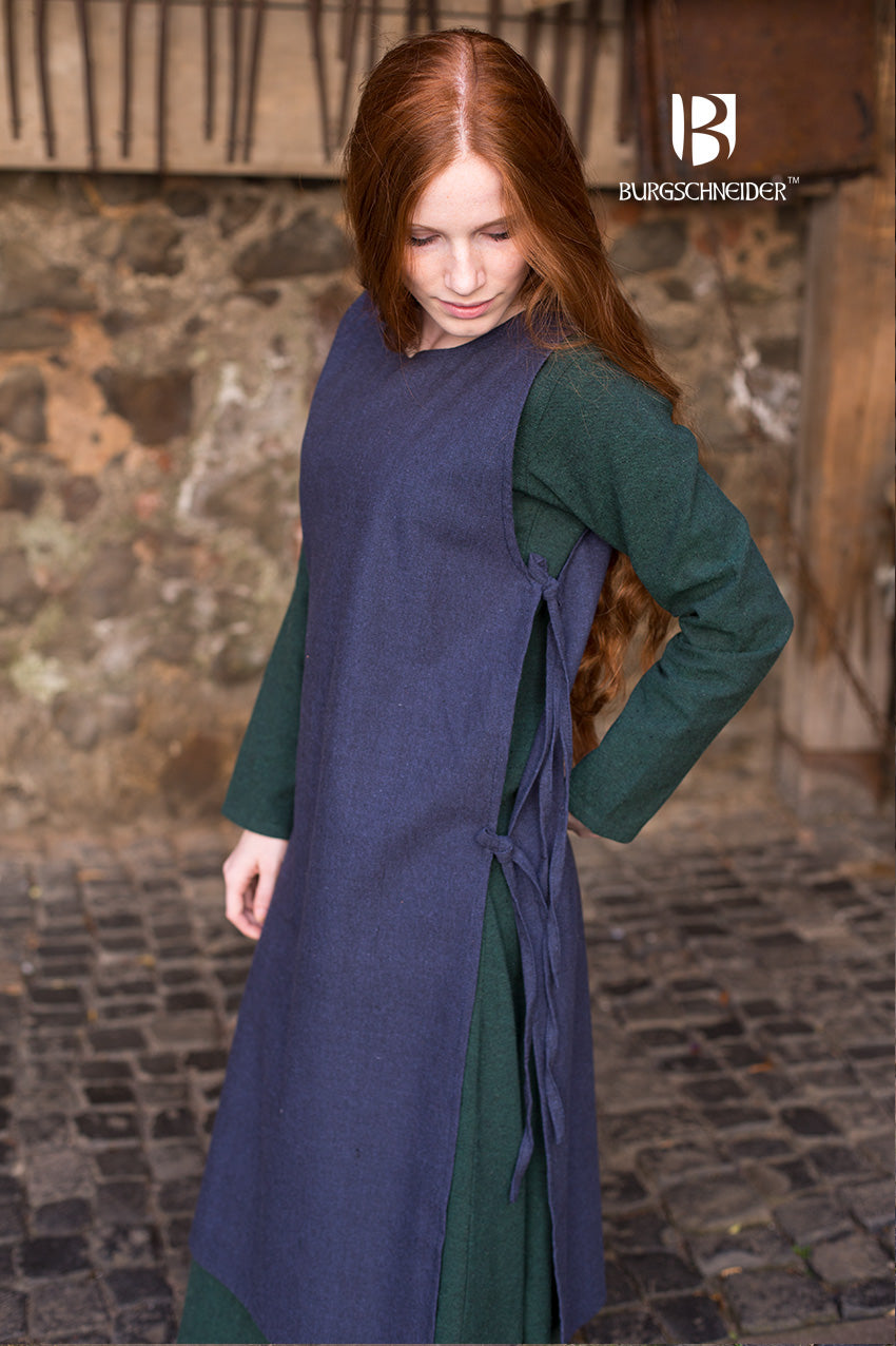 Viking Over Dress Haithabu Blue - Medieval Norse Tunic for Women - Perfect for LARP, Cosplay & Historical Reenactment