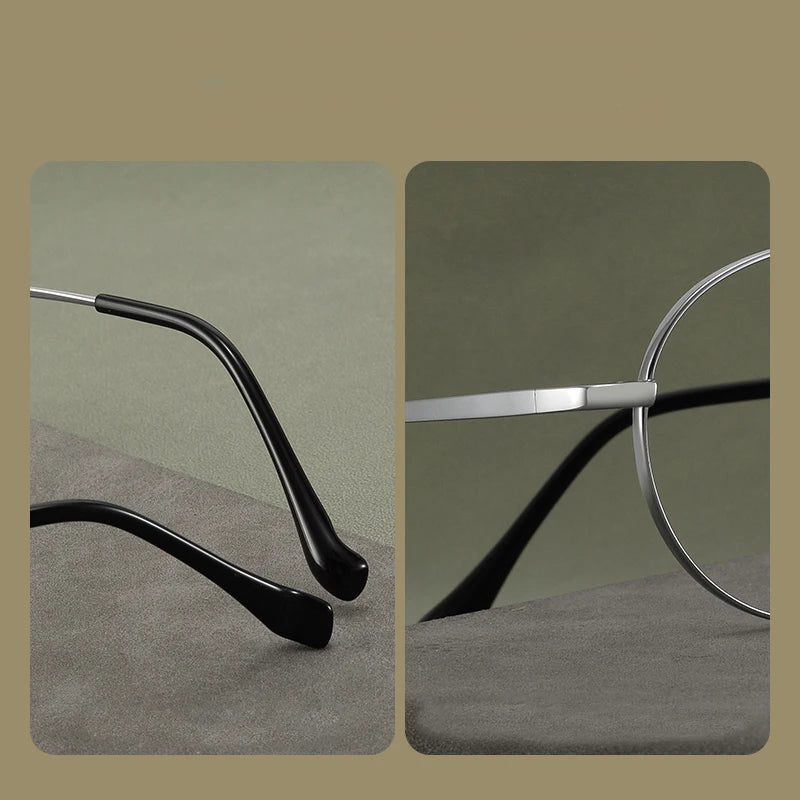 Bclear Unisex Full Rim Round Small Titanium Eyeglasses 86680 - Lightweight & Durable Frame for Reading, Work & Everyday Wear