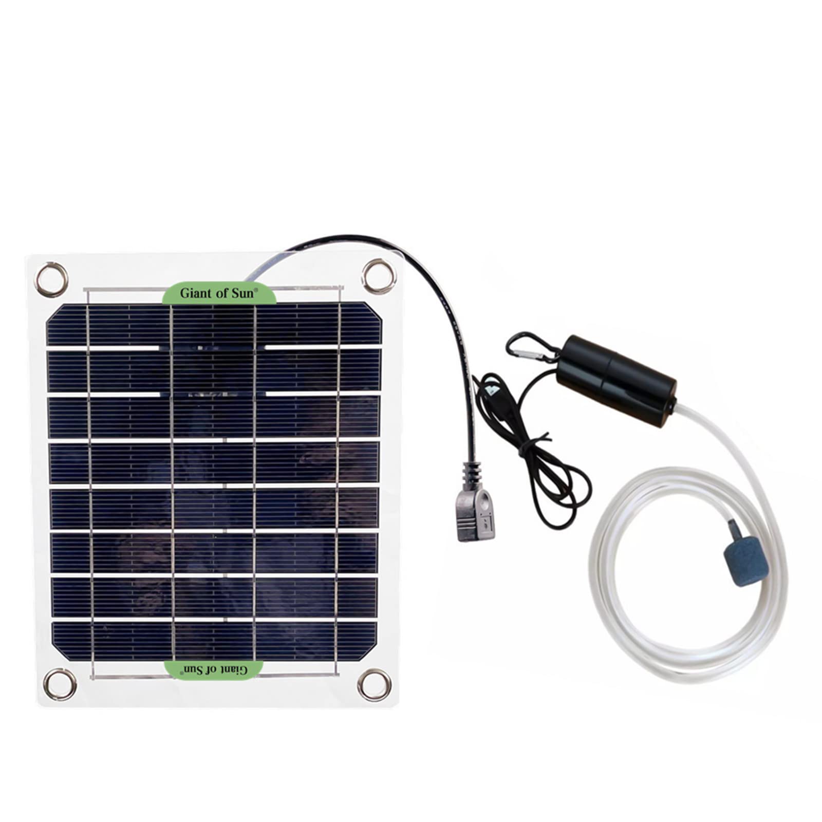Solar Powered Aquarium Air Pump - Hydroponic Oxygenator for Fish Tanks, Outdoor Ponds & Gardening - Portable Aerator for Water Circulation & Fishing - Ideal for Home Aquariums, Hydroponic Systems & Outdoor Activities (Black)