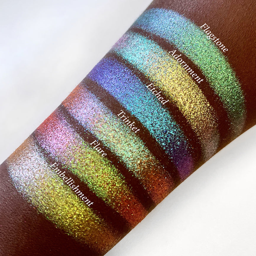 Flare Glitter Multichrome Eyeshadow Palette - Long Lasting Pigmented Makeup for Party, Halloween & Special Occasions