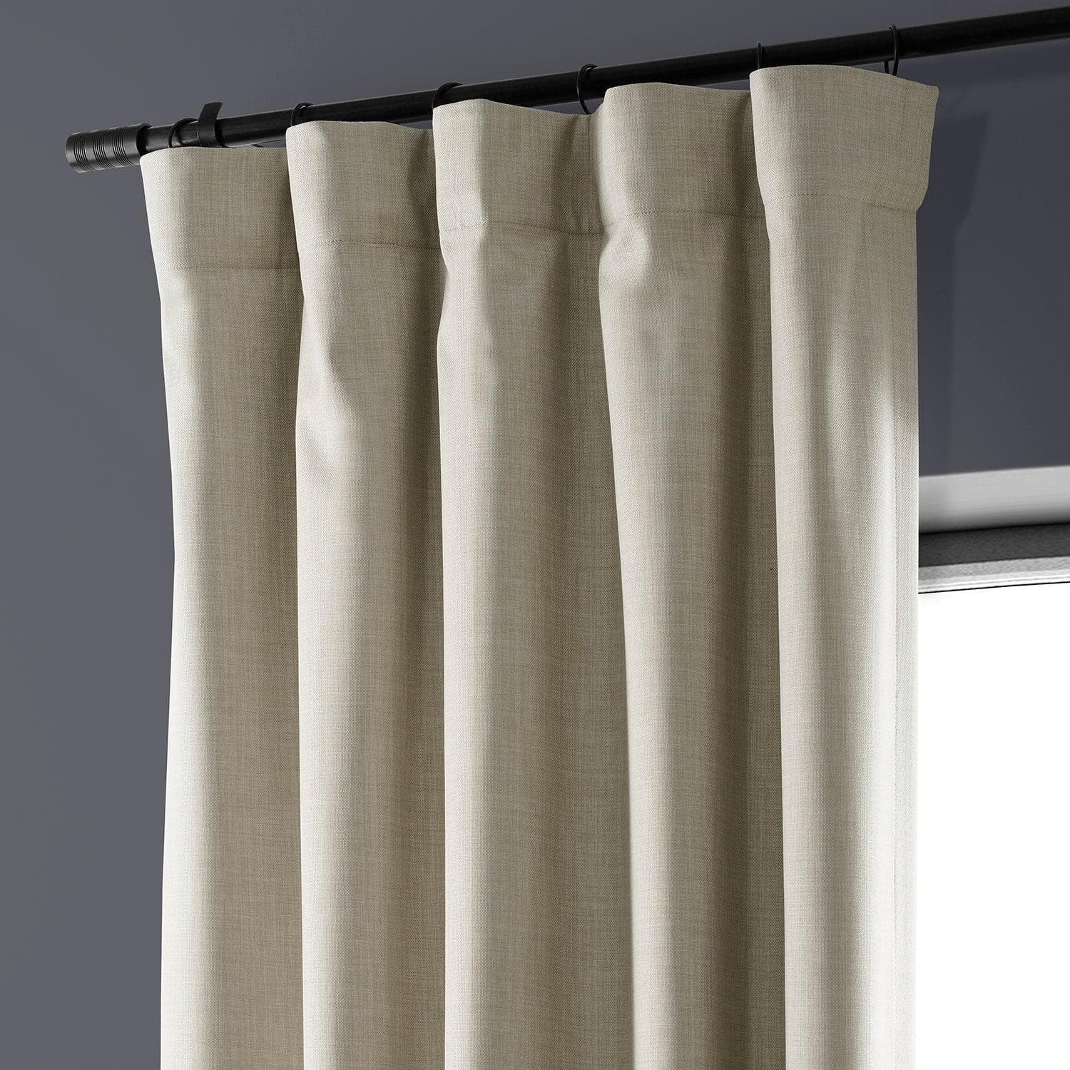 Light Beige Blackout Curtains for Bedroom - Premium Linen Thermal Insulated Drapes for Hotels & Home Decor - Noise Reducing & Energy Efficient Window Treatments for Living Room & Nursery