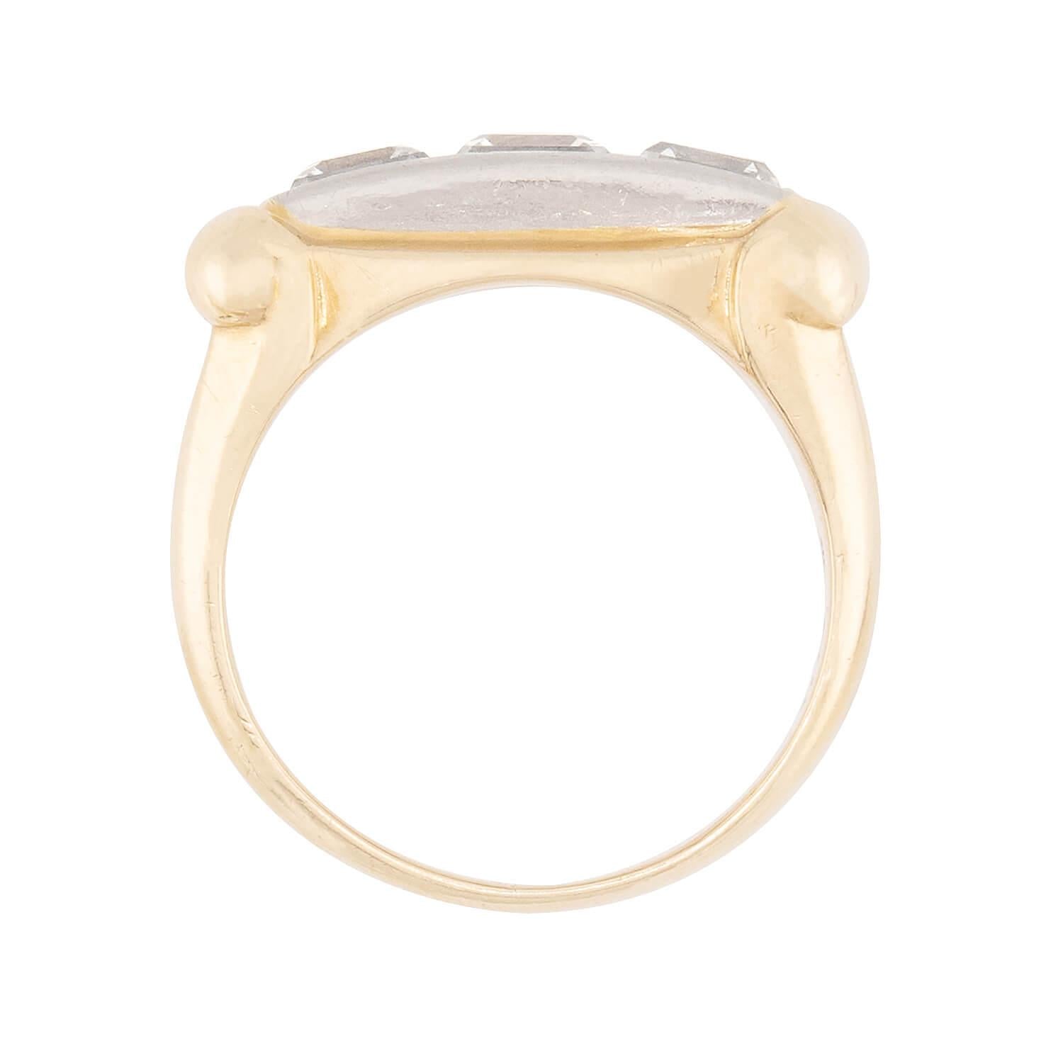Vintage 14k Gold & Palladium Diamond Three Stone Engagement Ring - Perfect for Anniversaries, Proposals & Special Occasions