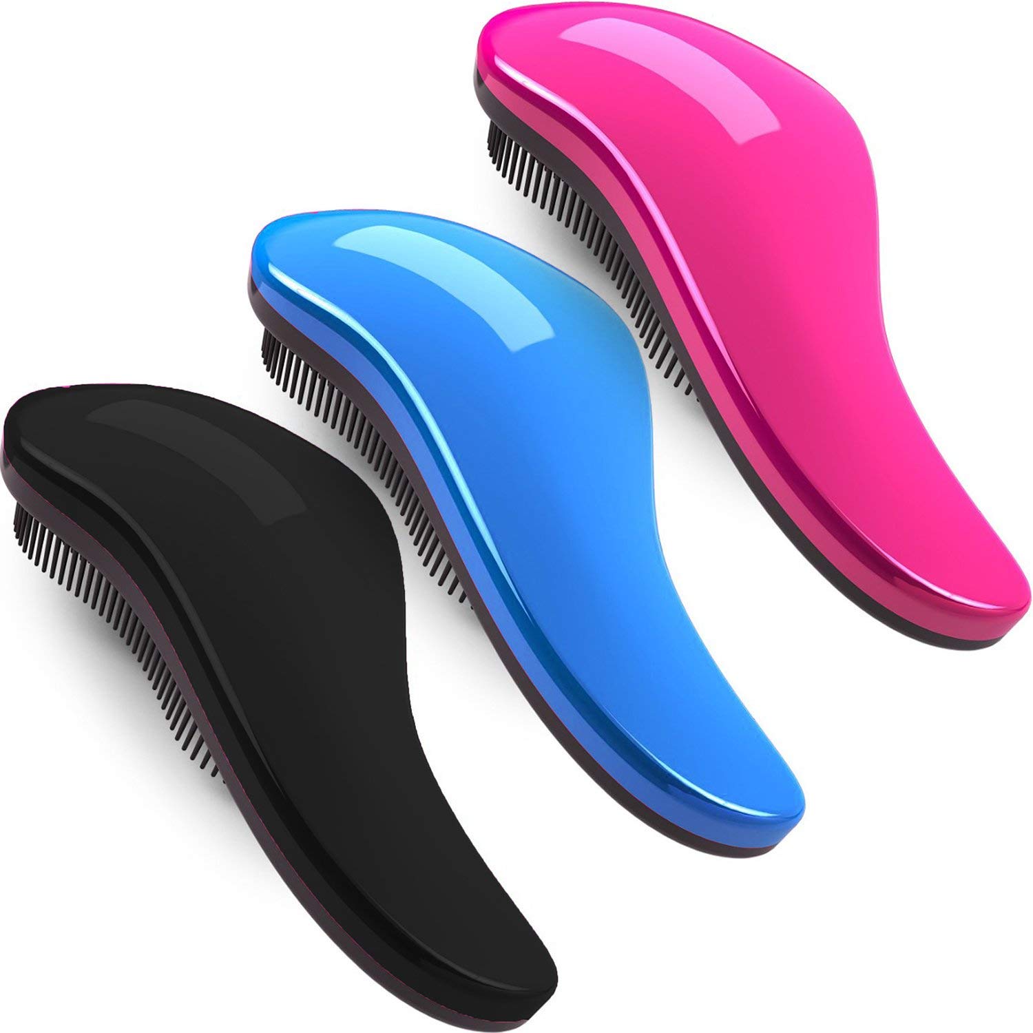 COSLUXE Detangling Hairbrush for Women, Men & Kids - Gentle Wet & Dry Hair Brush for Natural, Curly, Straight Hair - No Pull No Breakage Hair Detangler - Perfect for Shower, Travel & Daily Styling (1 Pack)