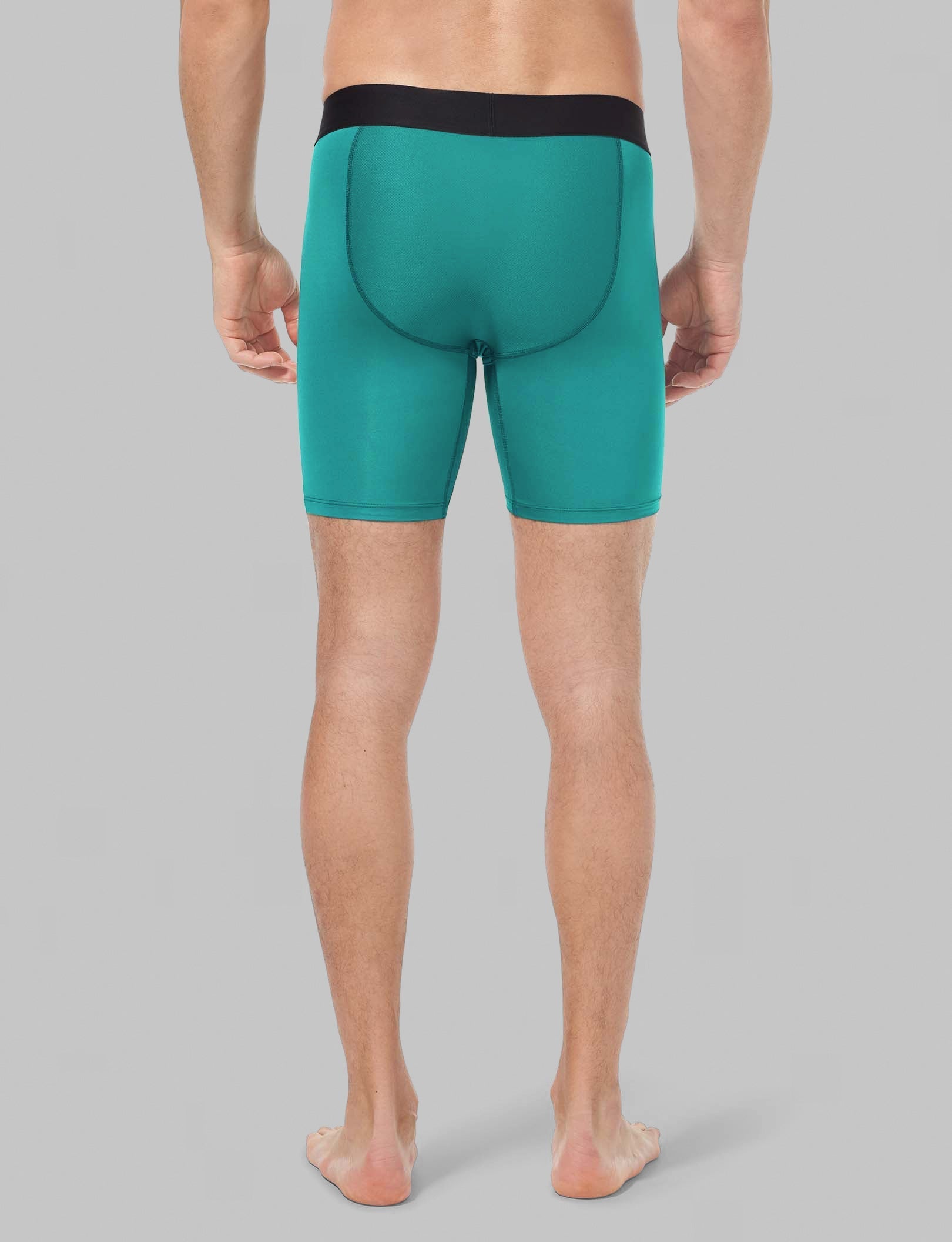 360 Sport Mid Length Boxer Briefs - 6 Pack Moisture Wicking Men's Underwear for Gym, Running & Active Lifestyle