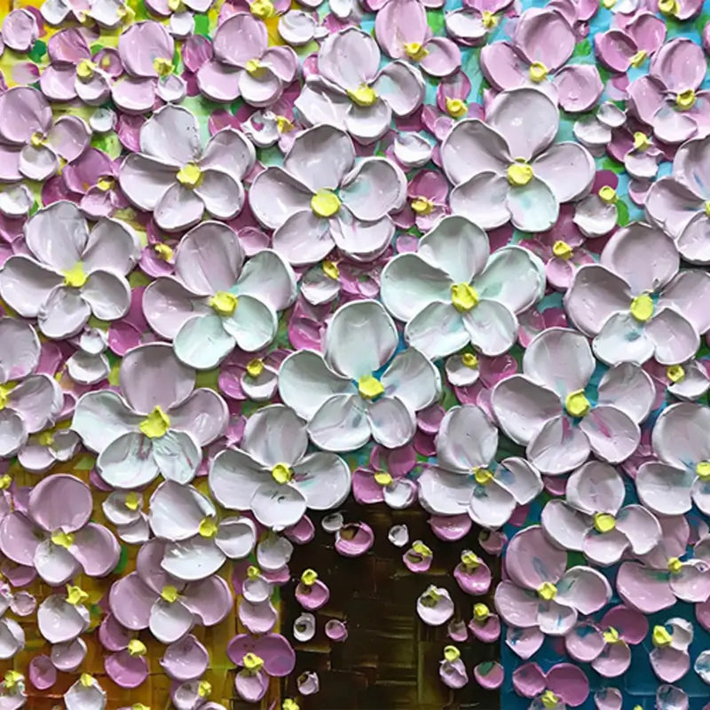 Flower and Tree Painting #FT005 - Handmade Canvas Art for Home Decor, Office Wall Art, Living Room & Bedroom Aesthetic