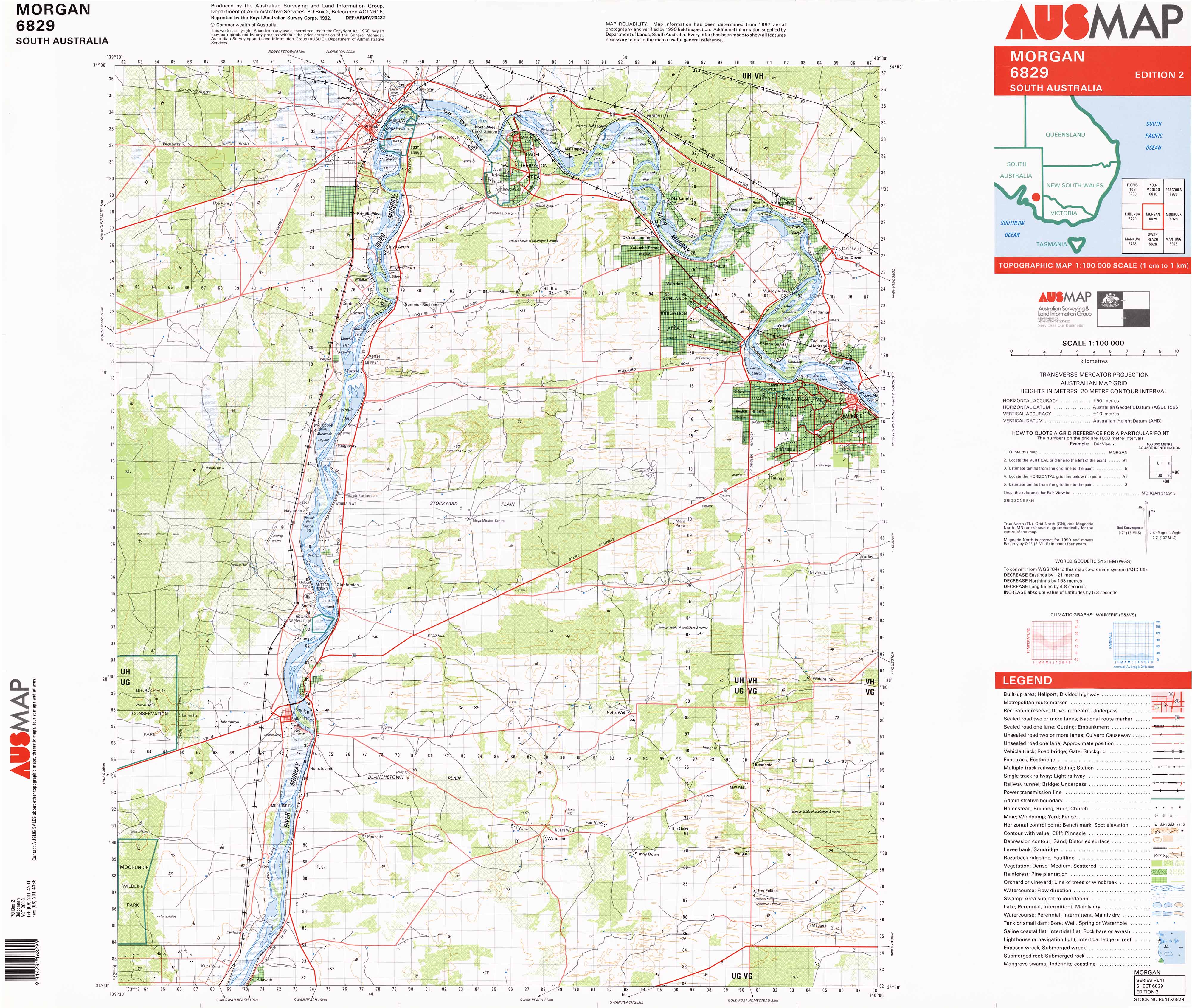 6829 Morgan 1:100,000 Scale Topographic Map - Detailed Hiking, Camping & Outdoor Adventure Navigation