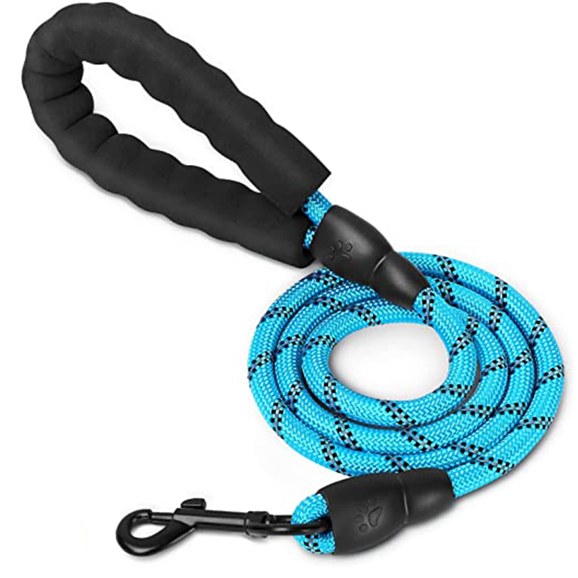 Heavy Duty Dog Leash with Comfortable Padded Handle - Reflective Rope for Medium Dogs Like American Foxhound (4FT, Blue) - Perfect for Night Walks, Training & Outdoor Adventures