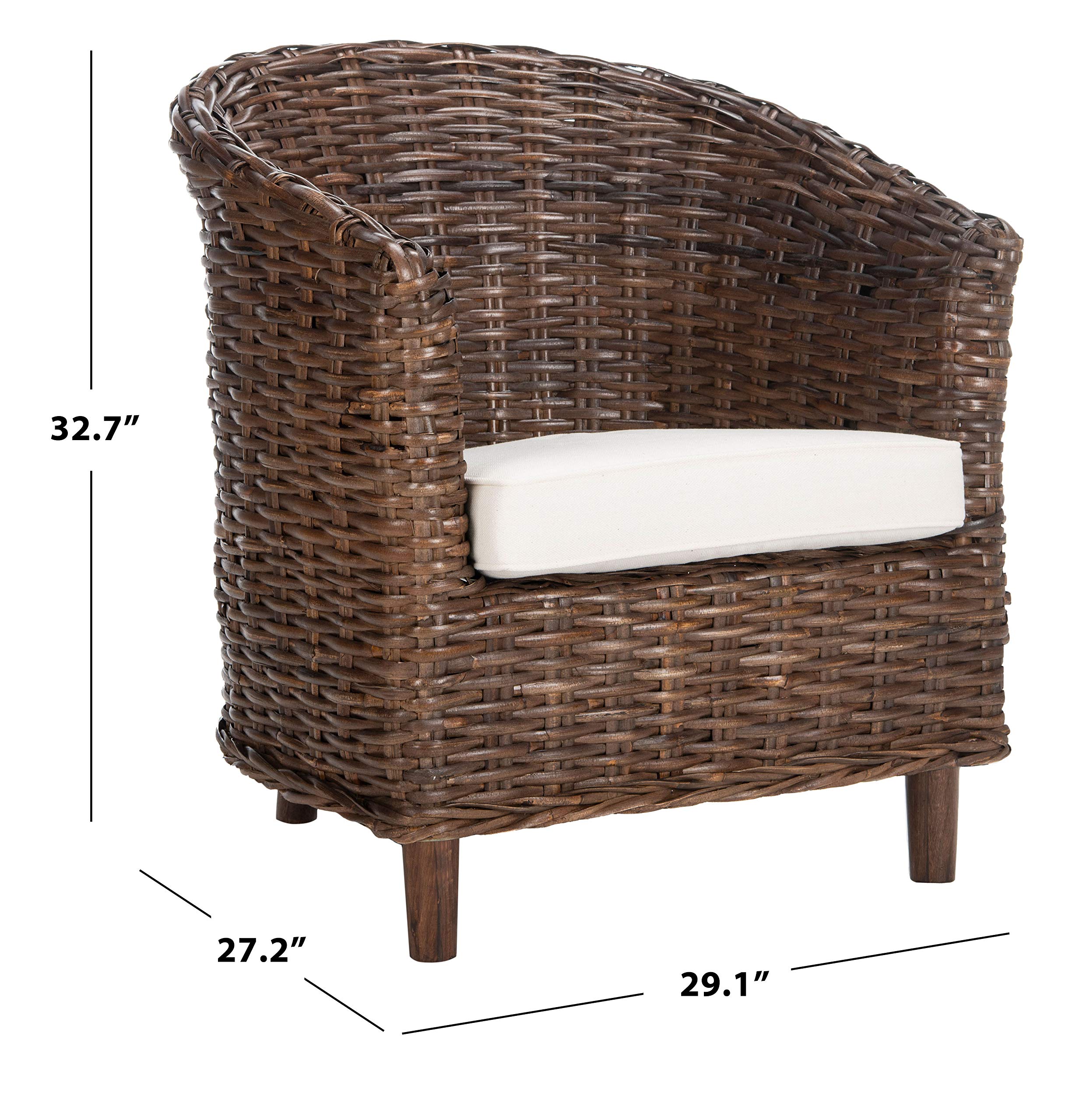 SAFAVIEH Omni Honey Barrel Chair - Modern Accent Chair for Living Room, Bedroom & Office - Comfortable Upholstered Lounge Chair with Honey-Colored Fabric