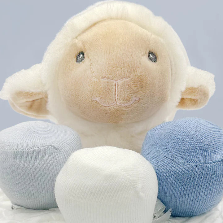 Little Lamb Diaper Cake - Blue Baby Shower Gift for Newborns | Perfect for Baby Showers, Gender Reveals & Nursery Decor | LBG1054