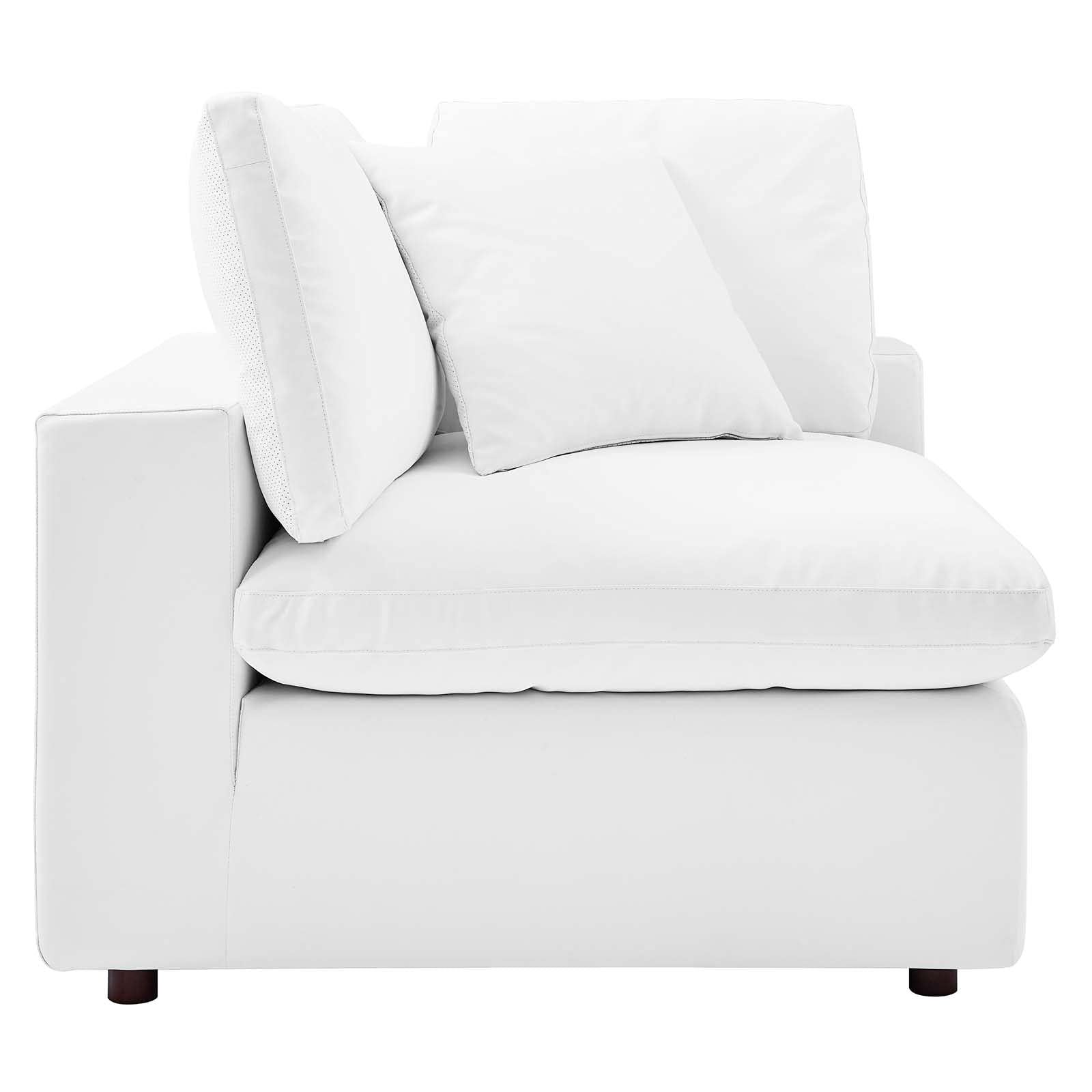 Modway Commix Modular Extra Large Sectional Sofa - White Vegan Leather Upholstery for Living Room, Lounge & Home Theater Seating