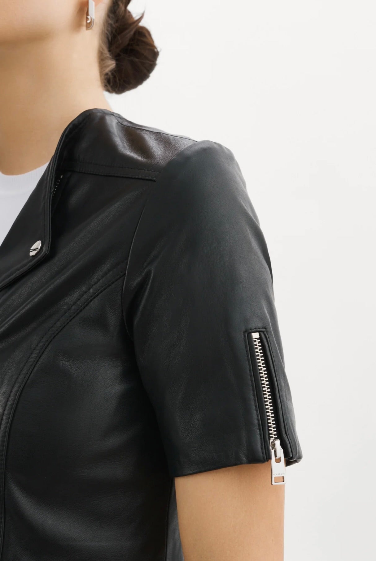 Kirsi Cropped Biker Jacket for Women - Stylish Faux Leather Motorcycle Jacket with Zipper Details | Perfect for Riding, Night Out & Streetwear Fashion