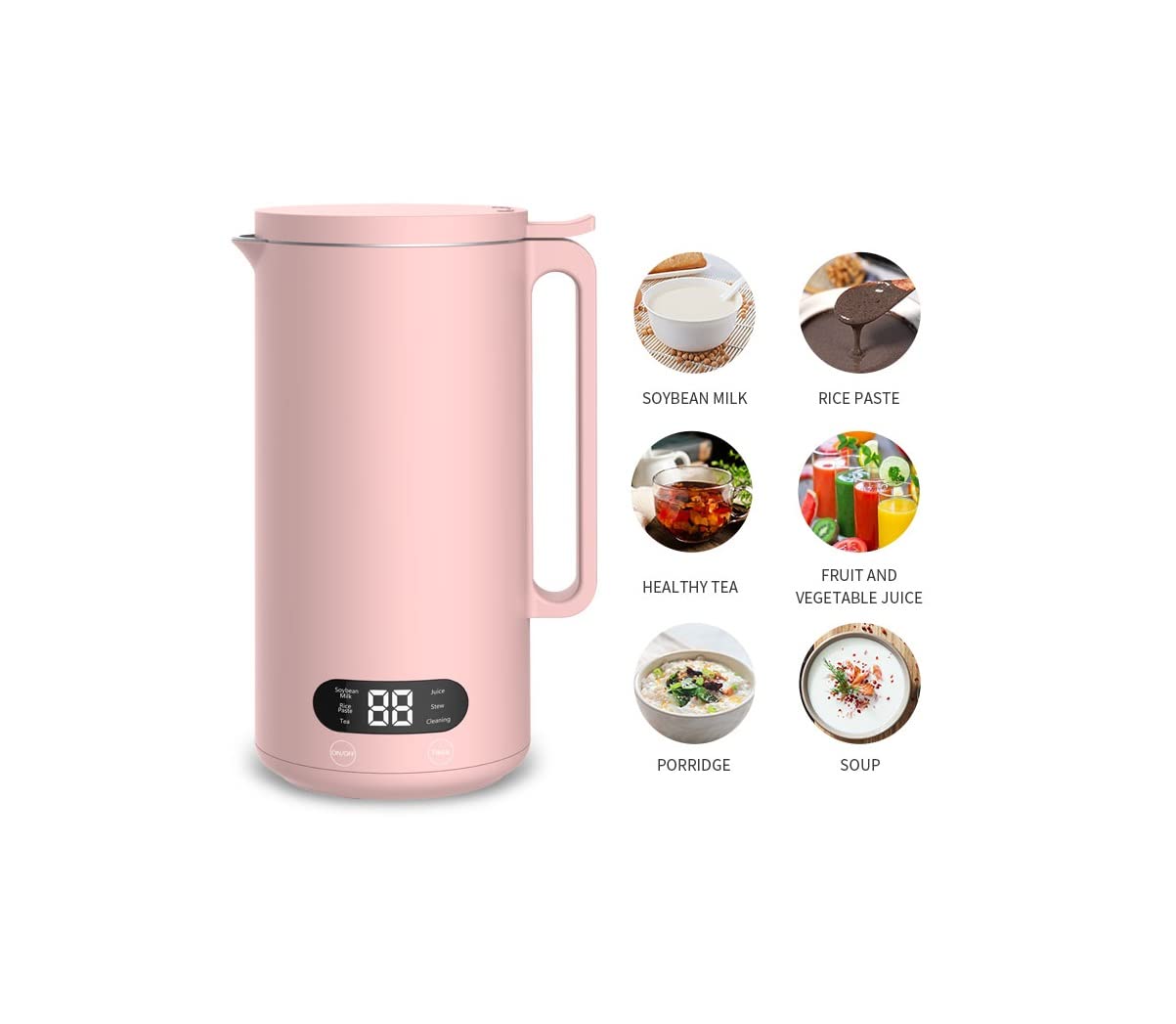 Mini Electric Soybean Milk Maker - Automatic Soy Milk Machine, Fruit Juicer, Rice Paste Maker & Food Blender (110V, 350ml) - Perfect for Home Breakfast, Healthy Smoothies & Baby Food Prep