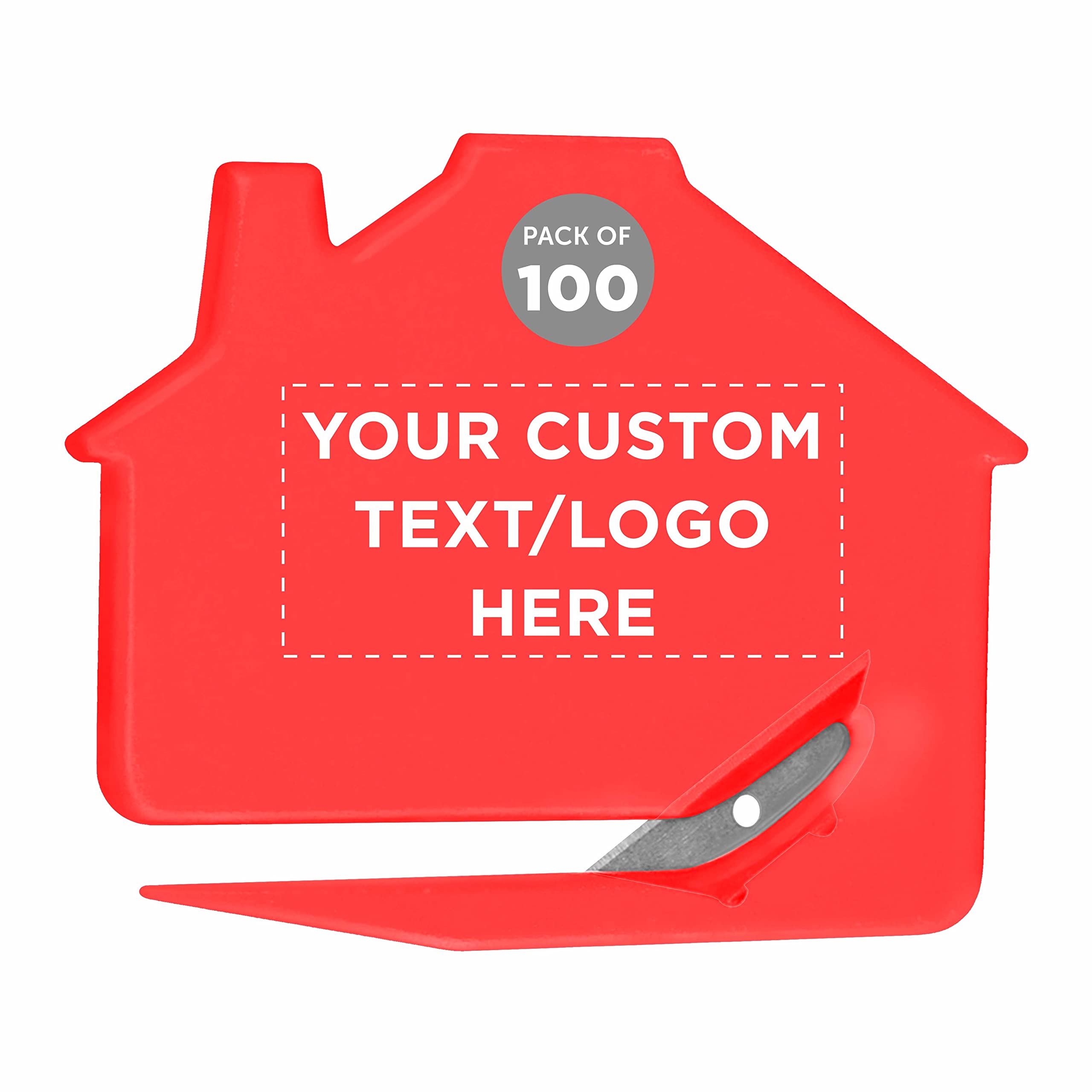 100-Piece Custom House Letter Openers Bulk Pack - Personalized Metal Letter Opener Set for Home, Office & Gifts - Elegant Red Design for Mail, Envelopes & Stationery Organization