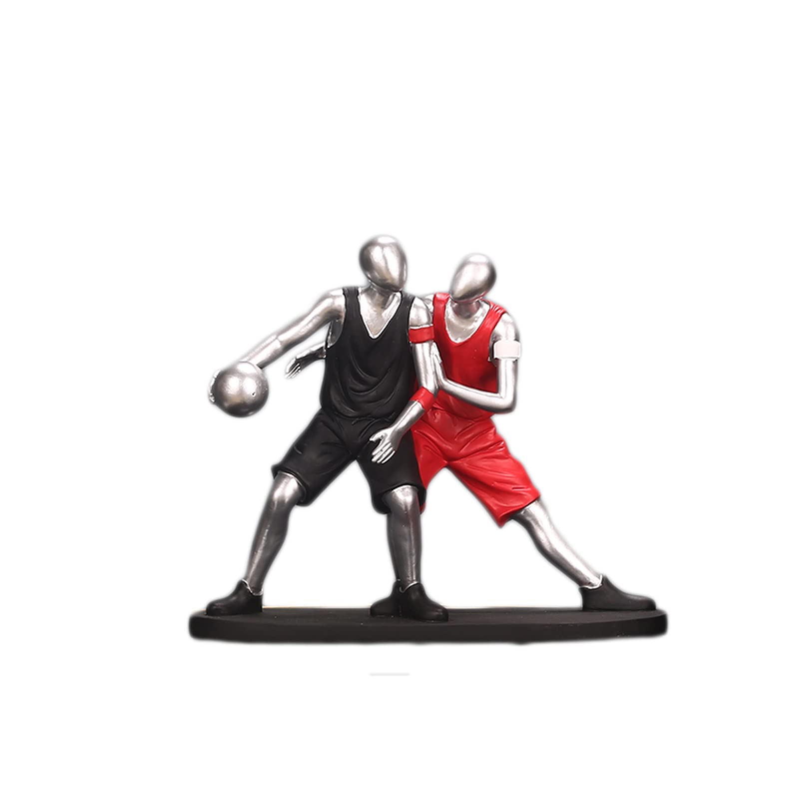 HAODAMAI Silver Basketball Sports Character Desktop Ornament - Perfect for Study, Bookcase, Room Desk Decor & Party Crafts | Ideal Gift for Sports Fans & Office Decorations