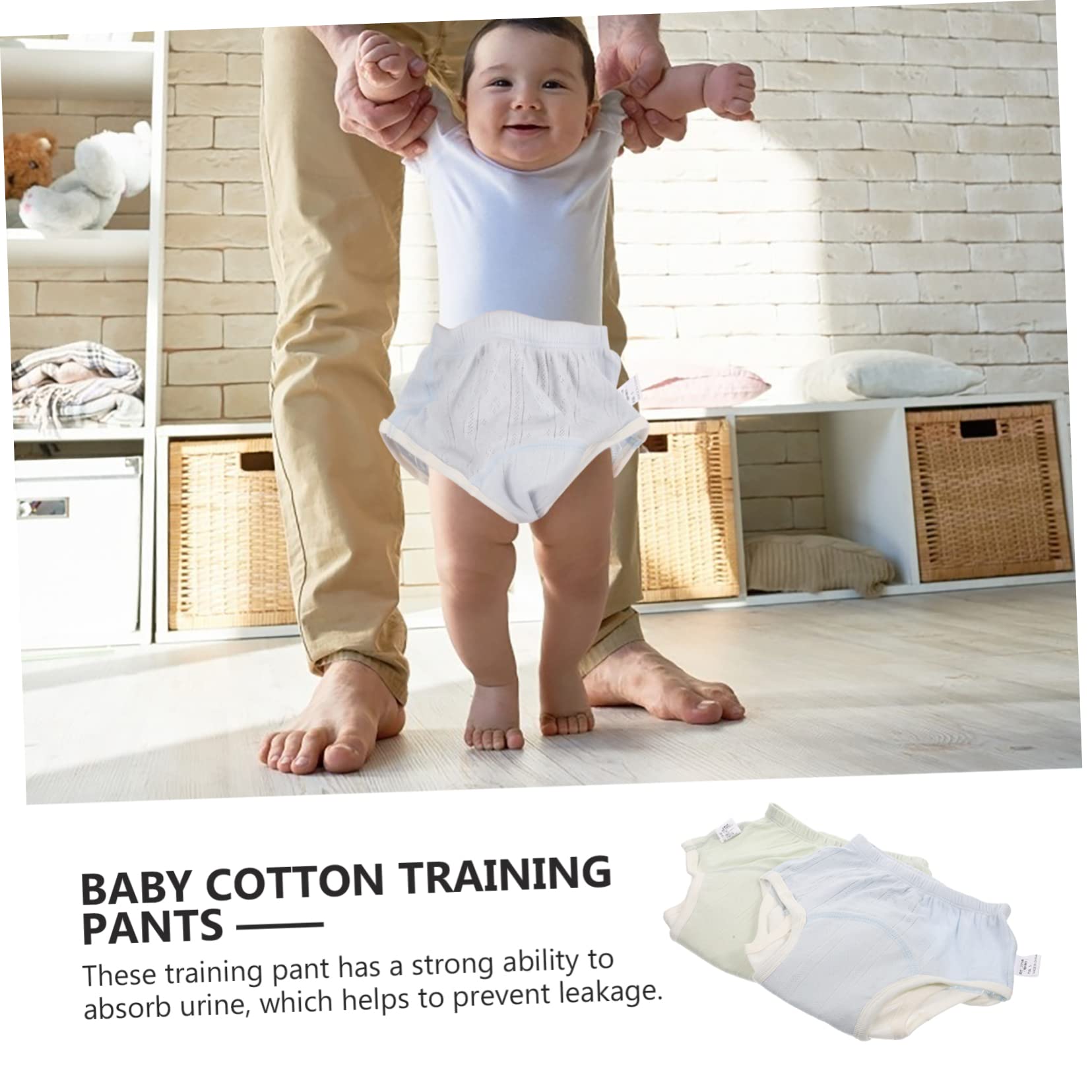 HEMOTON 6-Pack Washable Cotton Training Underwear - Reusable Potty Training Pants & Swim Diapers for Toddlers | Daytime Use, Nighttime Protection & Swimming