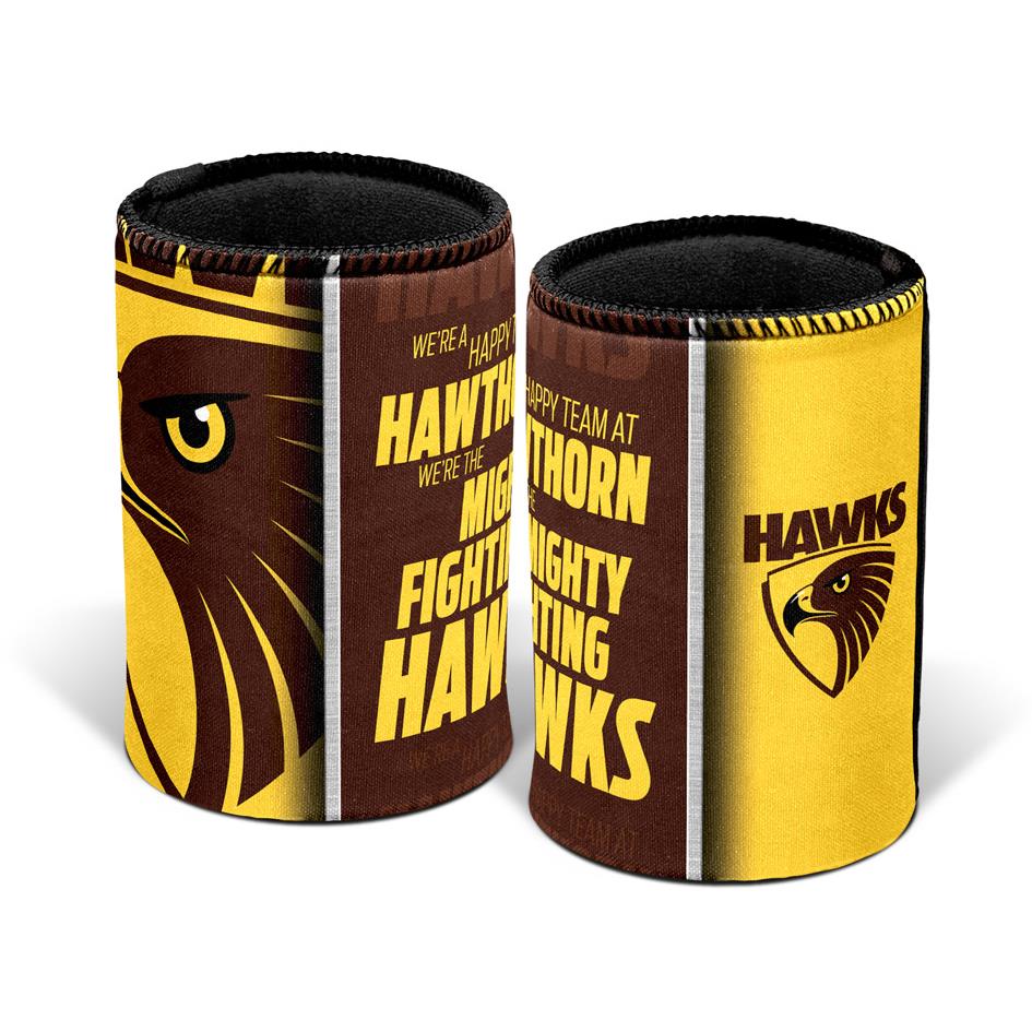 AFL Hawthorn Hawks Insulated Can Cooler & Stubby Holder - Keep Drinks Cold at Games, BBQs & Outdoor Events