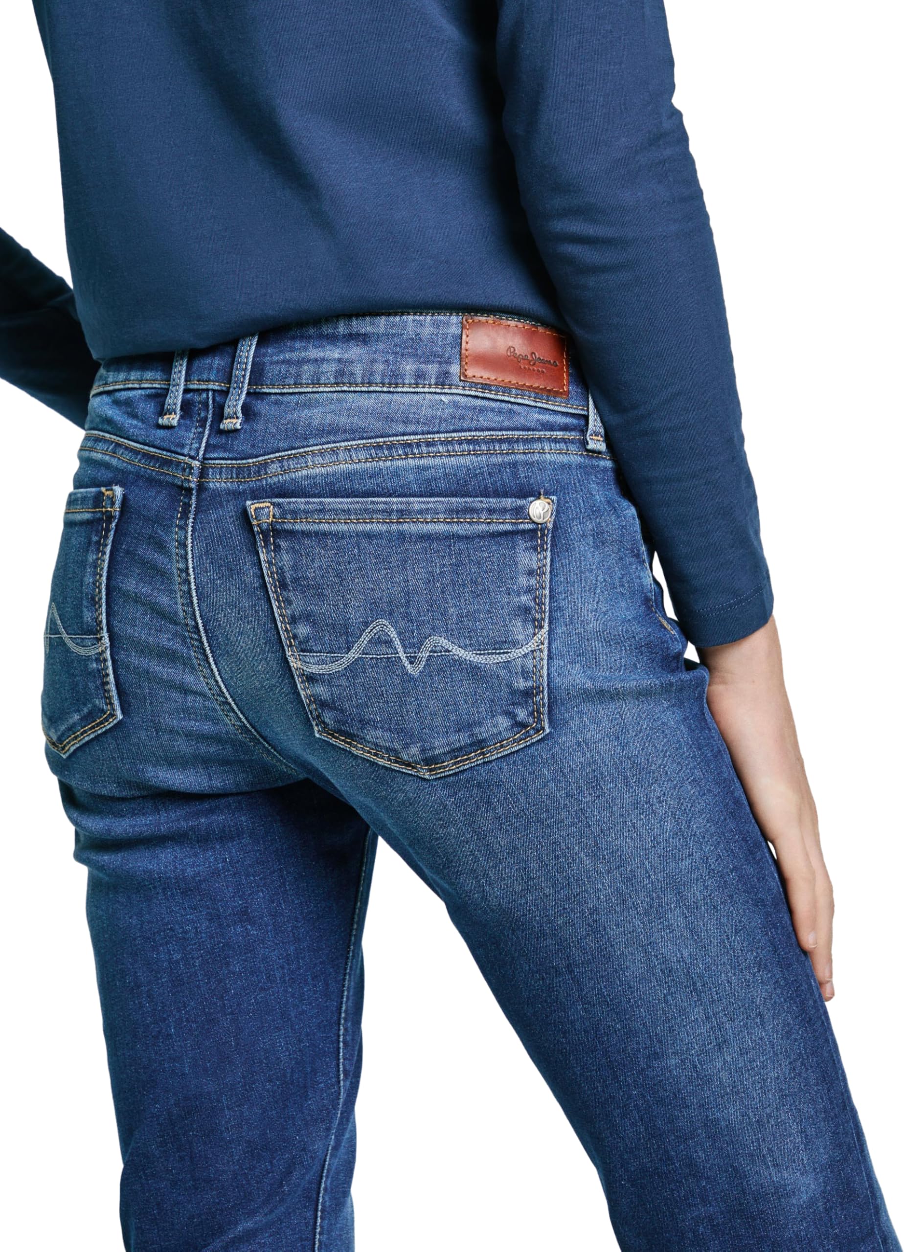 Pepe Jeans Soho Women's Skinny Jeans - Blue Denim Pants, Size EU 34/36 (US 25/30) - Slim Fit Stretch Comfort for Casual Wear & Night Out