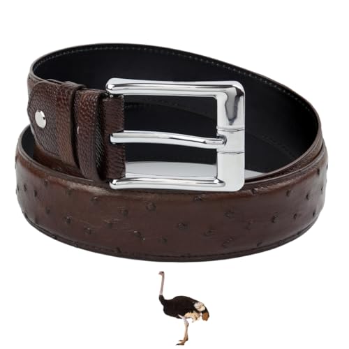 Dark Brown-ostrich Belly-pin Buckle