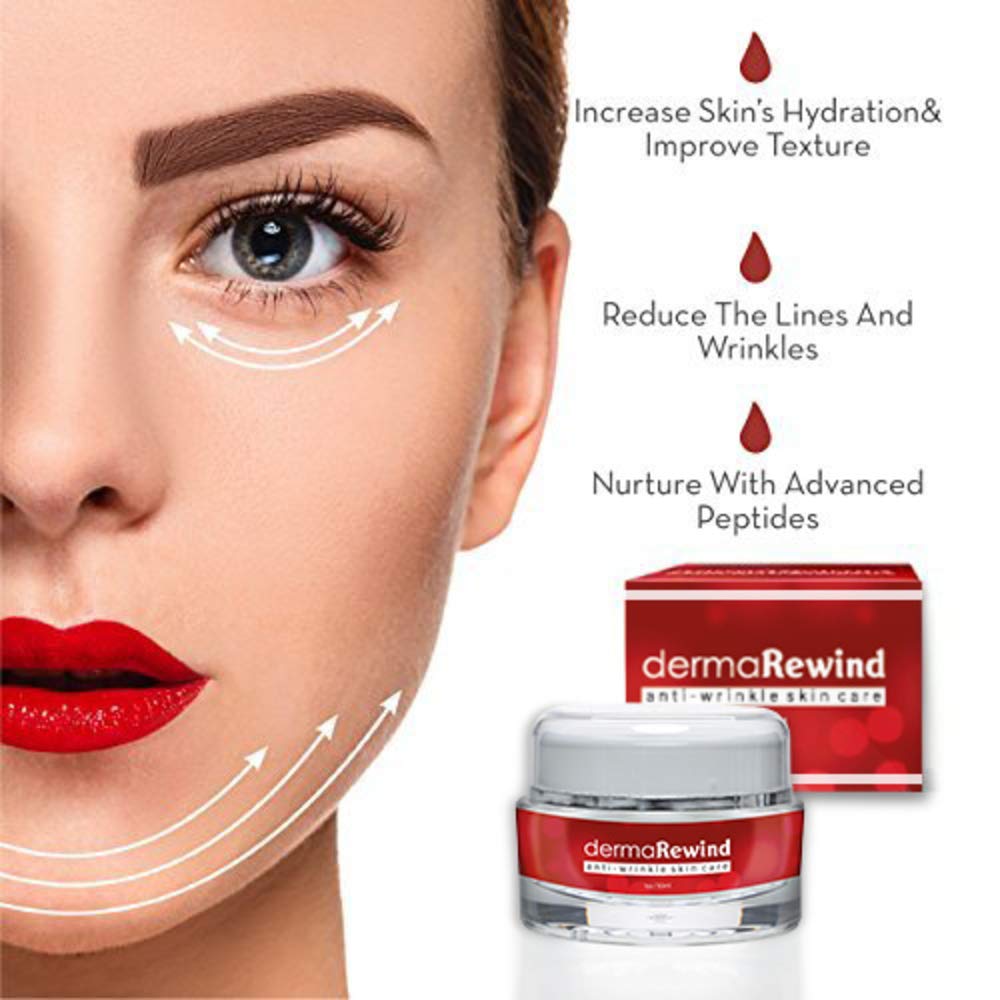 Derma Rewind Anti-Wrinkle Cream - Ageless Moisturizer for Face & Neck - Boosts Collagen & Elastin - Reduces Wrinkles & Fine Lines - Ultimate Skincare Solution for Women & Men - Perfect for Night Routine & Daily Anti-Aging Care
