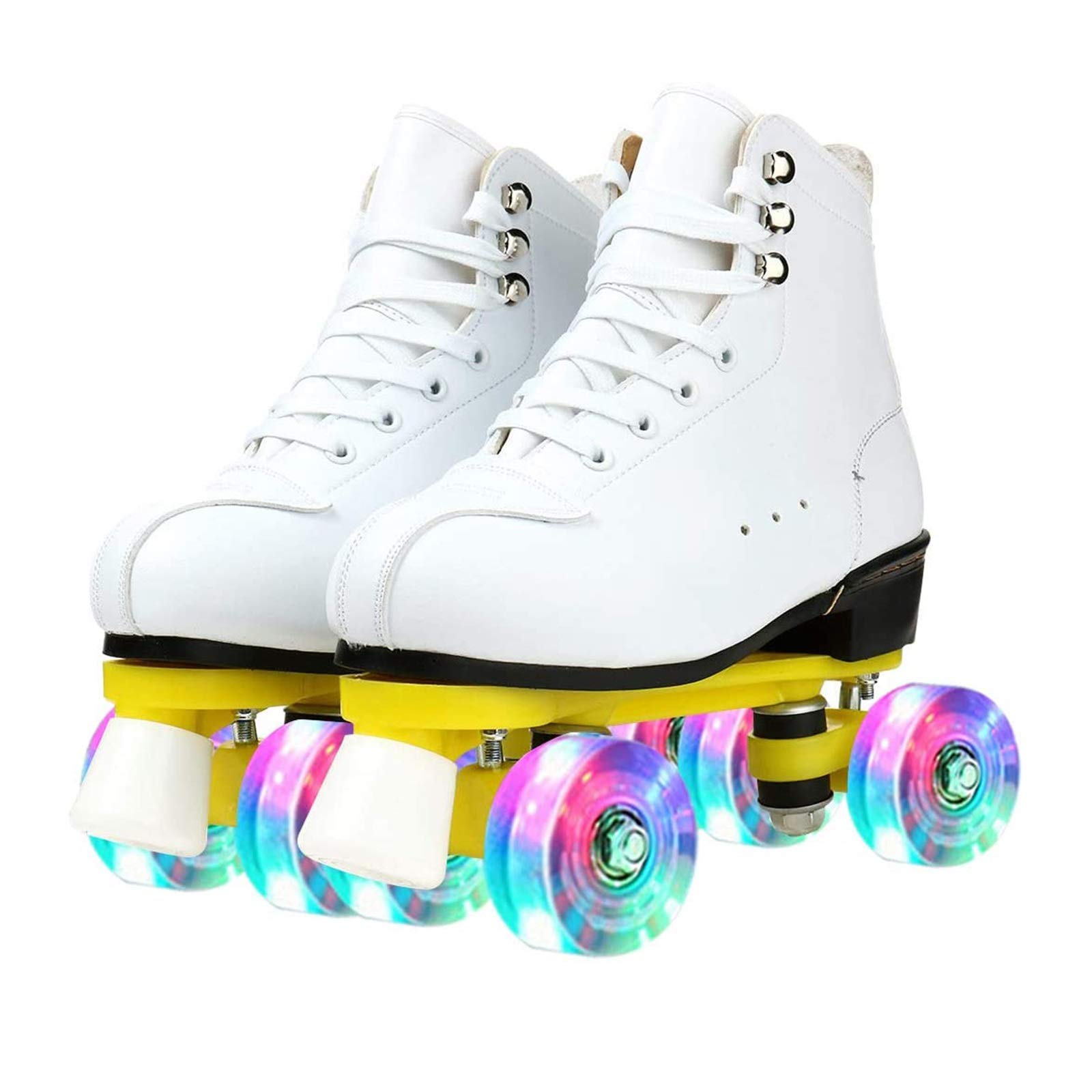 **Best Beginner Double Row Roller Skates for Adults - High-Top Flash Four-Wheel Skating Shoes for Men & Women - Perfect for Leisure, Fitness & Outdoor Fun**