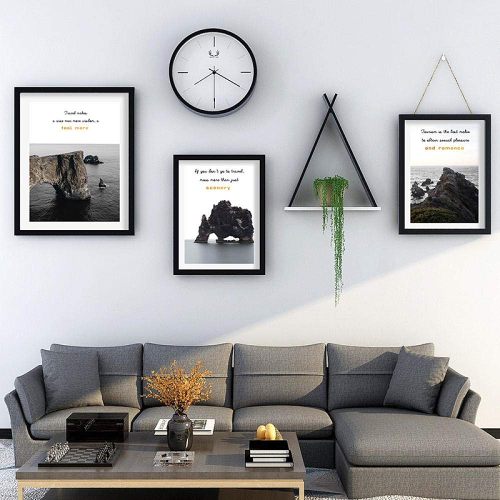 HLH 3-Pack Black Solid Wood Photo Frames Set - 1x 16.6x20.5 Inch & 2x 12.7x17.7 Inch Picture Frames for Wall Decor, Family Photos, Gallery Display - Perfect for Living Room, Bedroom, and Office Decor