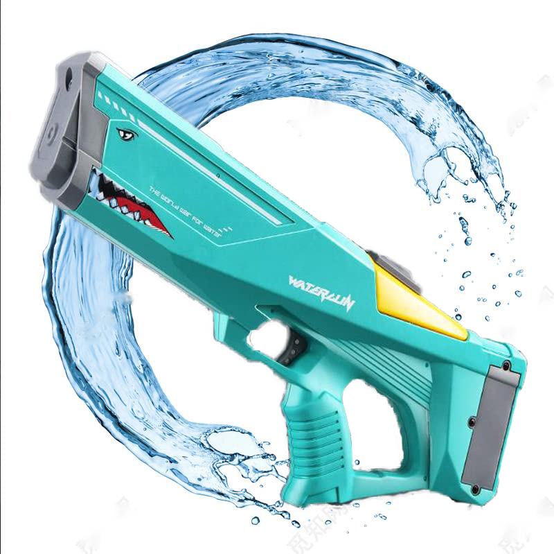 Electric Water Gun for Kids - Long Range Super Soaker Toy for Summer Pool & Beach Battles - Outdoor Water Fight Game (Green) - Perfect for Backyard Parties, Beach Trips, and Summer Fun