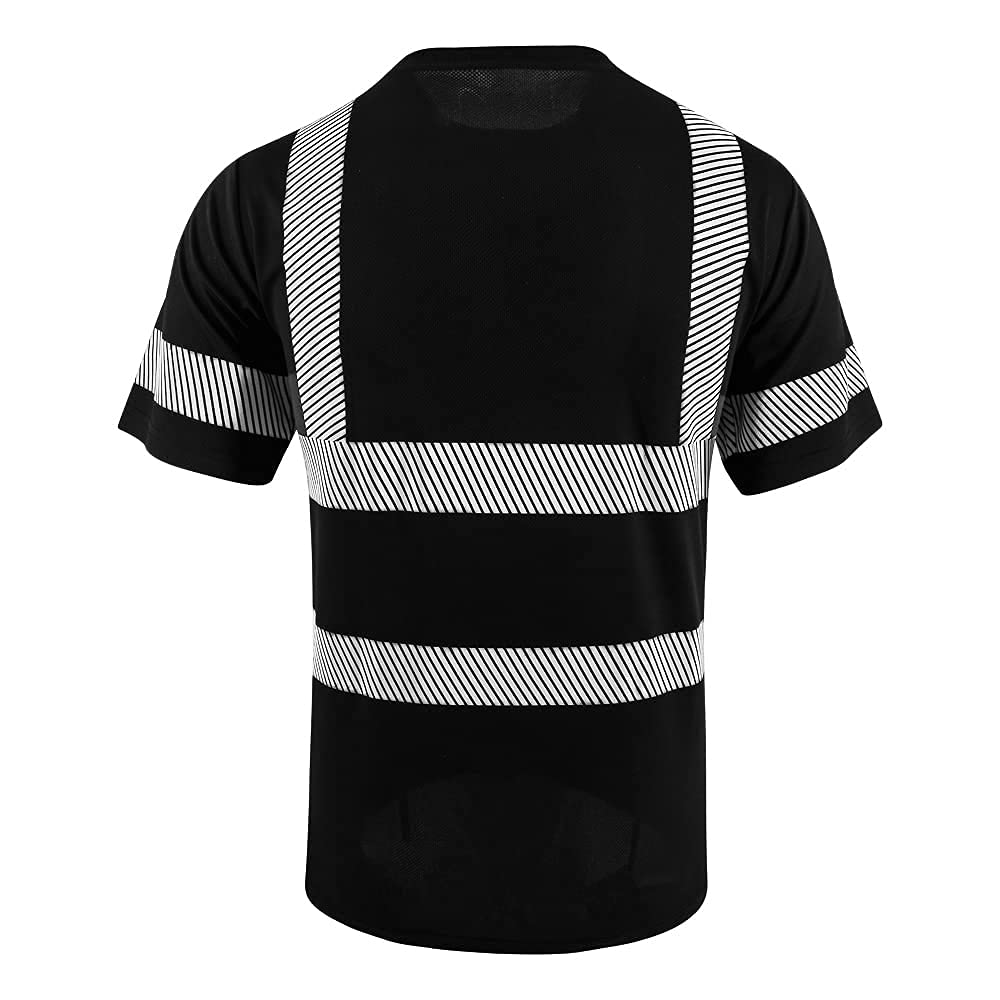 ANSI Class 3 Hi Vis Safety Shirts with Heat Transfer Reflective Strips - High Visibility Work Shirts for Men & Women - Ideal for Construction, Road Work & Nighttime Safety