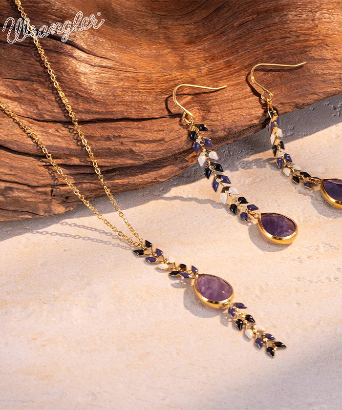 Wrangler Demeter’s Tear Necklace and Earrings Set - Sterling Silver Greek Goddess Jewelry for Women, Perfect for Weddings, Parties & Special Occasions