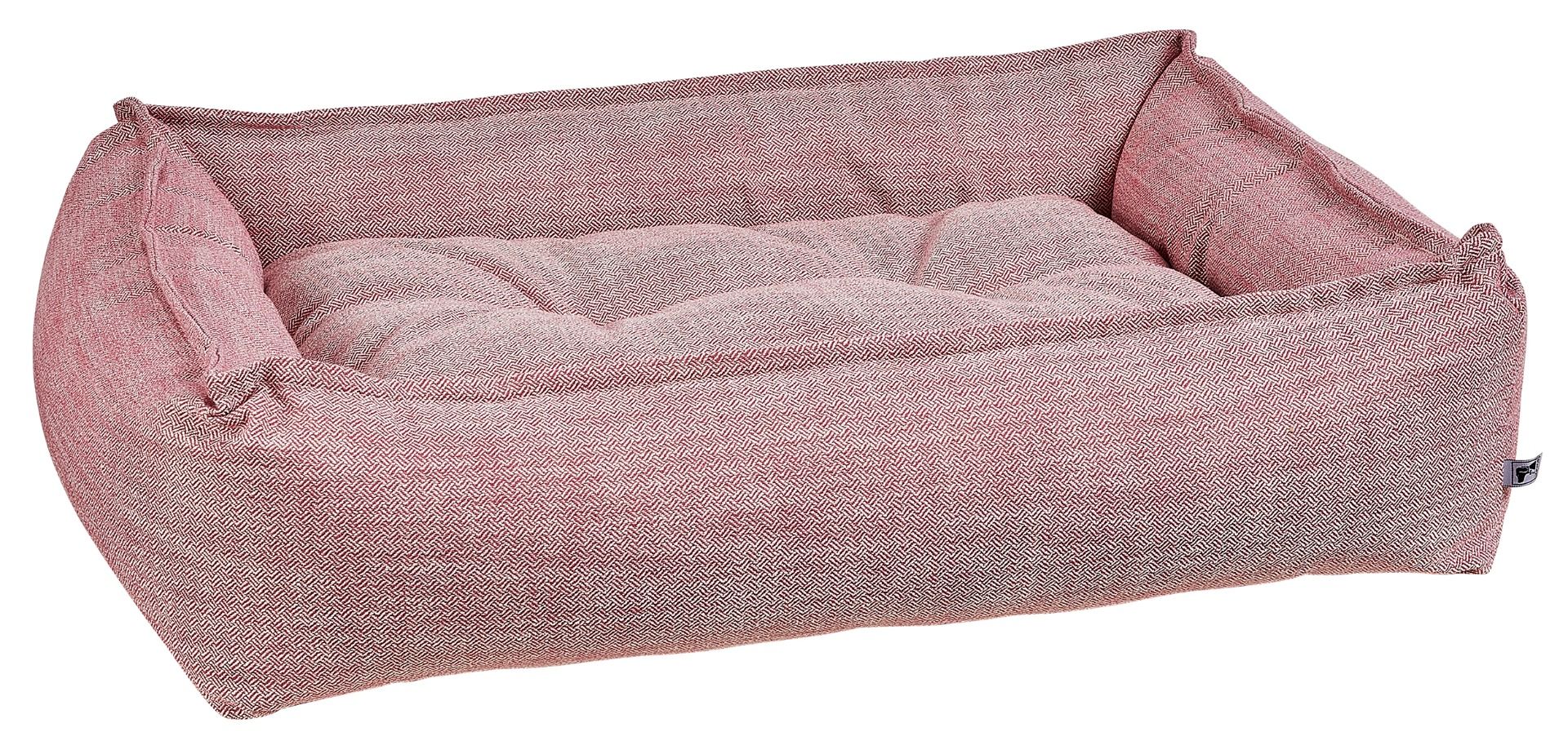 Premium Sterling Pet Lounge Bed for Dogs & Cats - Soft Berry Performance Linen - Cozy Pet Bed for Living Room, Bedroom & Travel