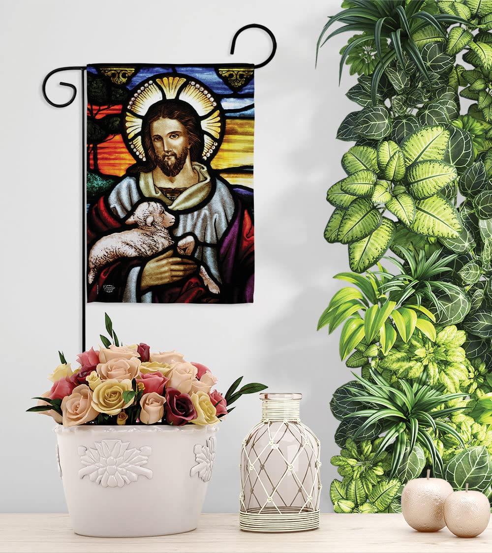 Jesus Good Shepherd Garden Flag - Religious Christian Easter Decor for Yard & Home