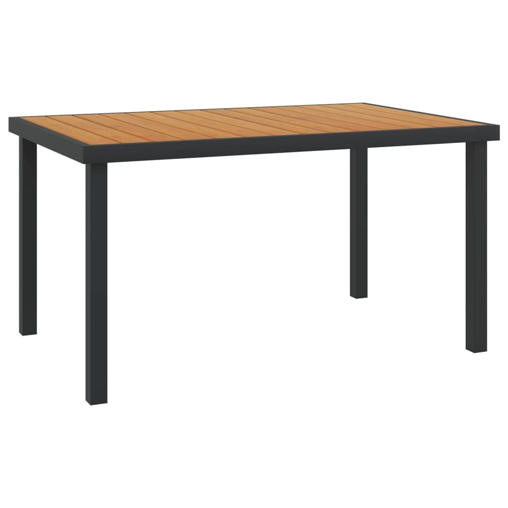High Table Outdoor Dining Table 55.1x35.4x29.1 Inch Brown Aluminum WPC Pub Table for Patio Backyard Lawn Balcony Poolside Breakfast Kitchen Room Furniture