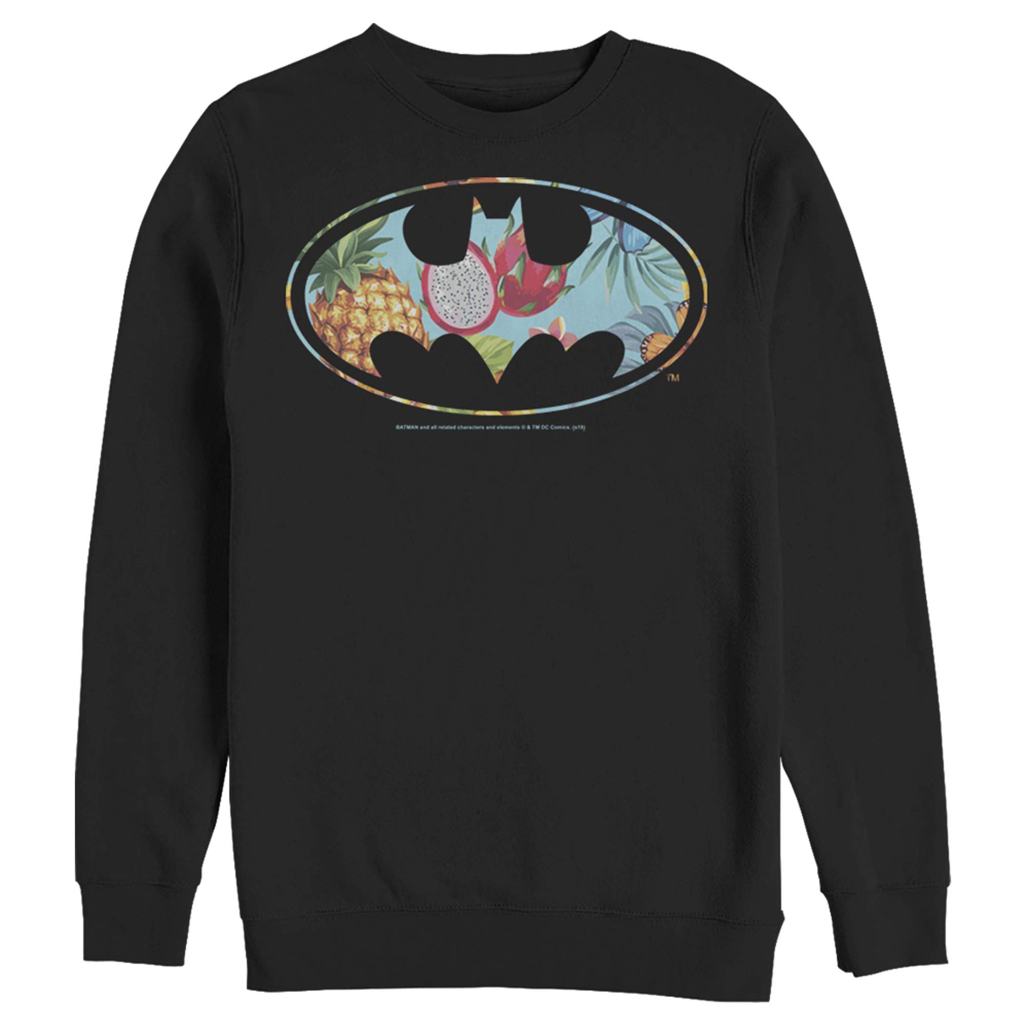 Batman Tropical Logo Sweatshirt for Men | DC Comics Graphic Pullover Hoodie | Casual Wear, Superhero Fan Gift, Lounge & Street Style