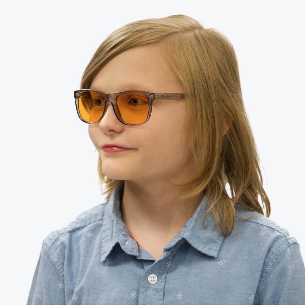 SunDown Kids Blue Light Blocking Glasses for Kids - Pearl Grey Reading Glasses | Reduce Eye Strain for Screen Time & Night Reading