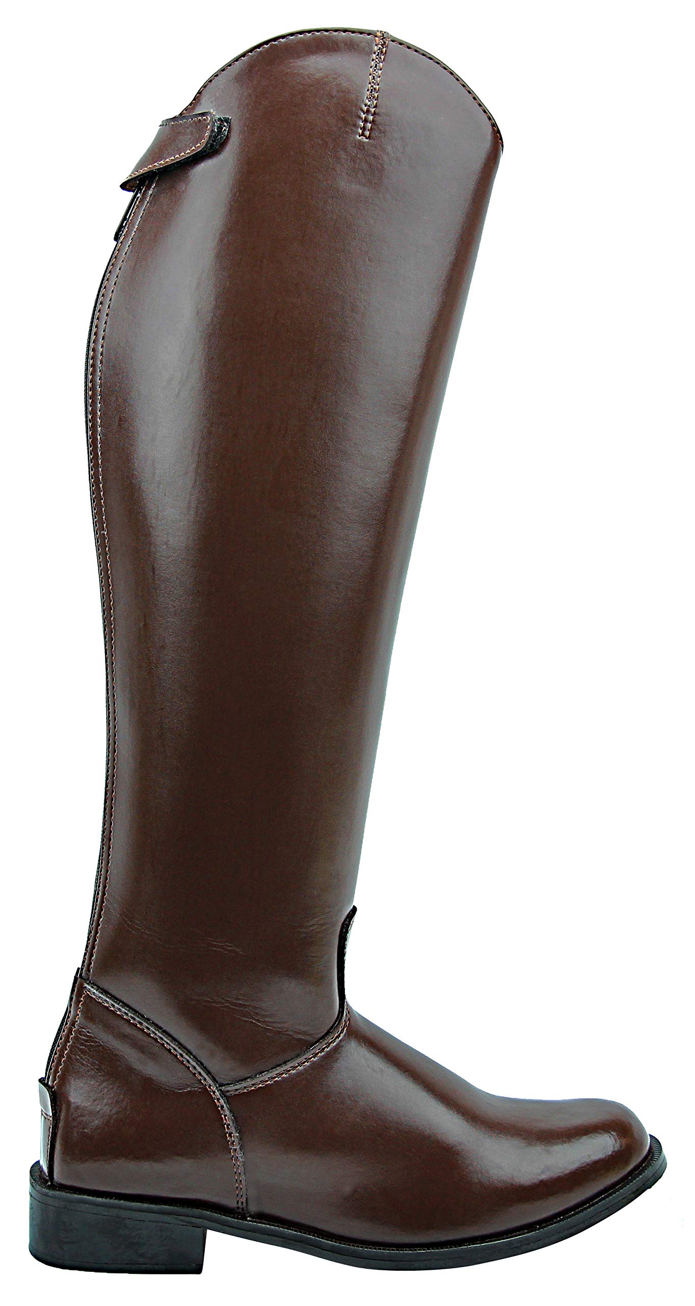 Women's Equestrian Riding Boots - MB-3 Tall Horseback Riding Boots with Back Zipper, Brown Leather Mounted Police Patrol Boots for English & Western Riding, Horse Shows & Outdoor Activities
