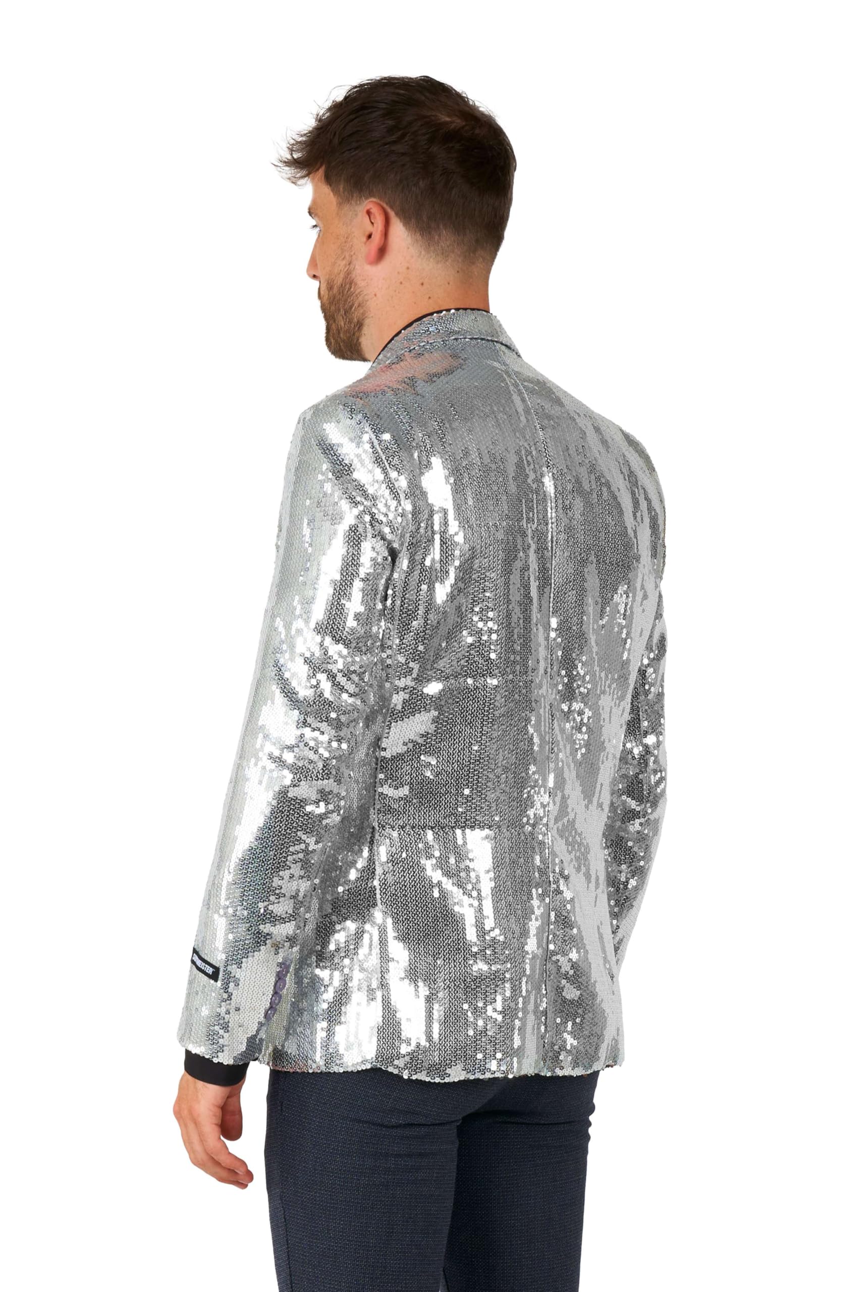 SUITMEISTER Men's Slim Fit Sequins Party Blazer - Shiny Tuxedo Jacket for Christmas, NYE, Prom & Special Occasions | Perfect for Weddings, Cocktail Parties & Evening Events