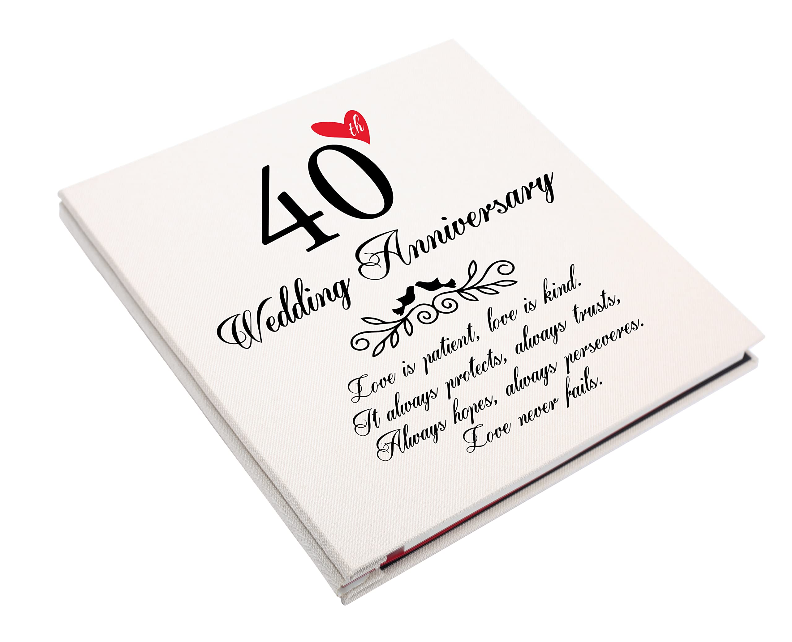 40th Anniversary Photo Album - Love Never Fails, Golden Wedding Gift for Parents, 40 Years Marriage Keepsake, Home Decor for Mom & Dad's Ruby Anniversary - Perfect for Anniversary Parties & Family Memory Preservation