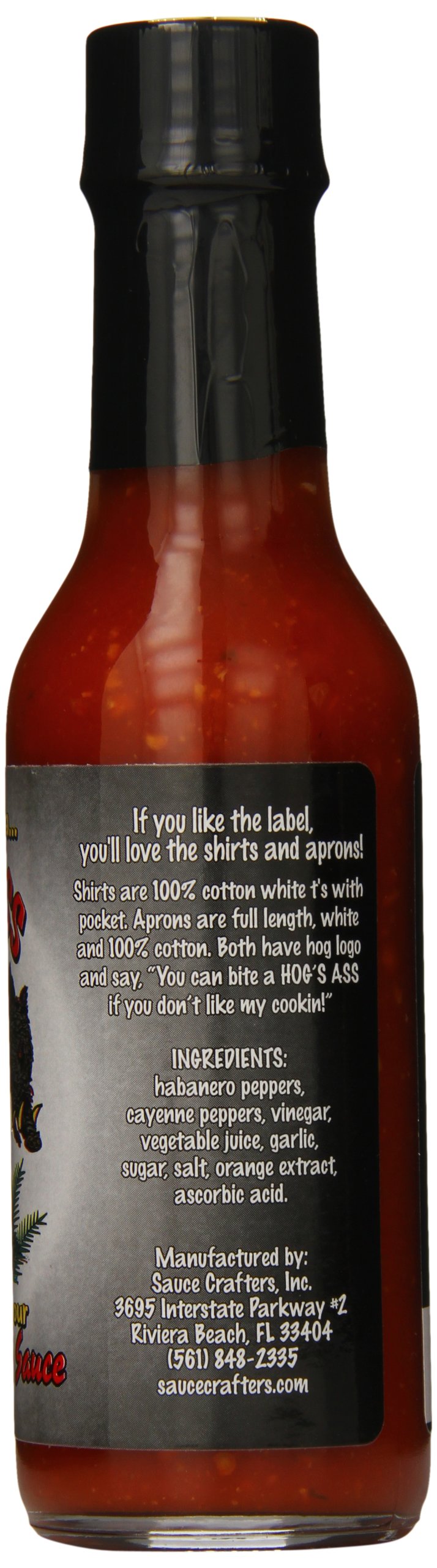 Hog's Ass Garlic Habanero Hot Sauce - 5oz Bottle | Spicy Chili Pepper Sauce for Tacos, Wings & BBQ | Gourmet Hot Sauce for Cooking & Grilling