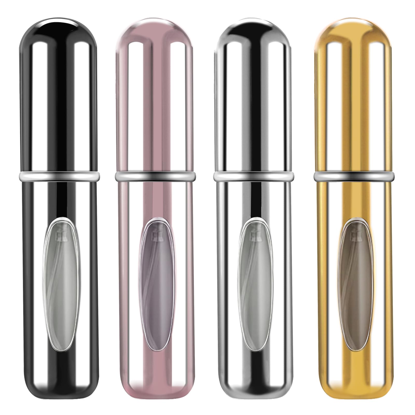 4 Pcs 5ml Refillable Travel Perfume Bottle Atomizer Sprayer - Portable Perfume Spray Bottle for Women & Men - Perfect for Airplane Carry-on, Gym Bag, Purse & Vacation Essentials