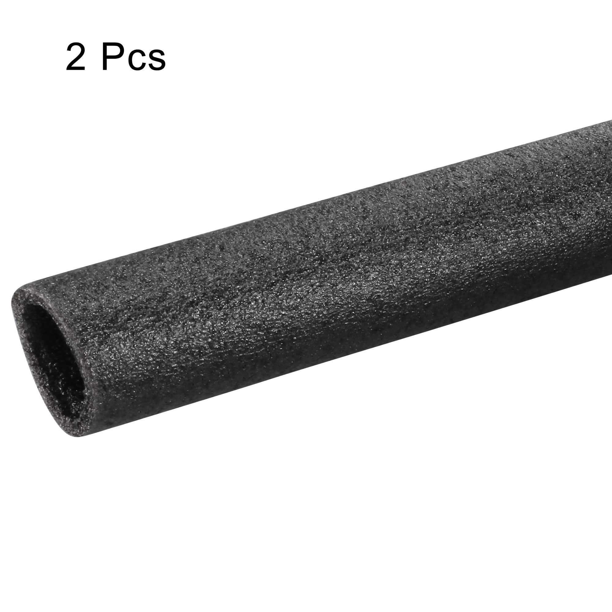MECCANIXITY Foam Tube Sponge Protective Sleeve - 1 Inch (25mm) ID Black Polyethylene Pipe Insulation Sleeve for Plumbing, HVAC, and DIY Projects - Pack of 2 - Perfect for Pipe Protection and Energy Efficiency